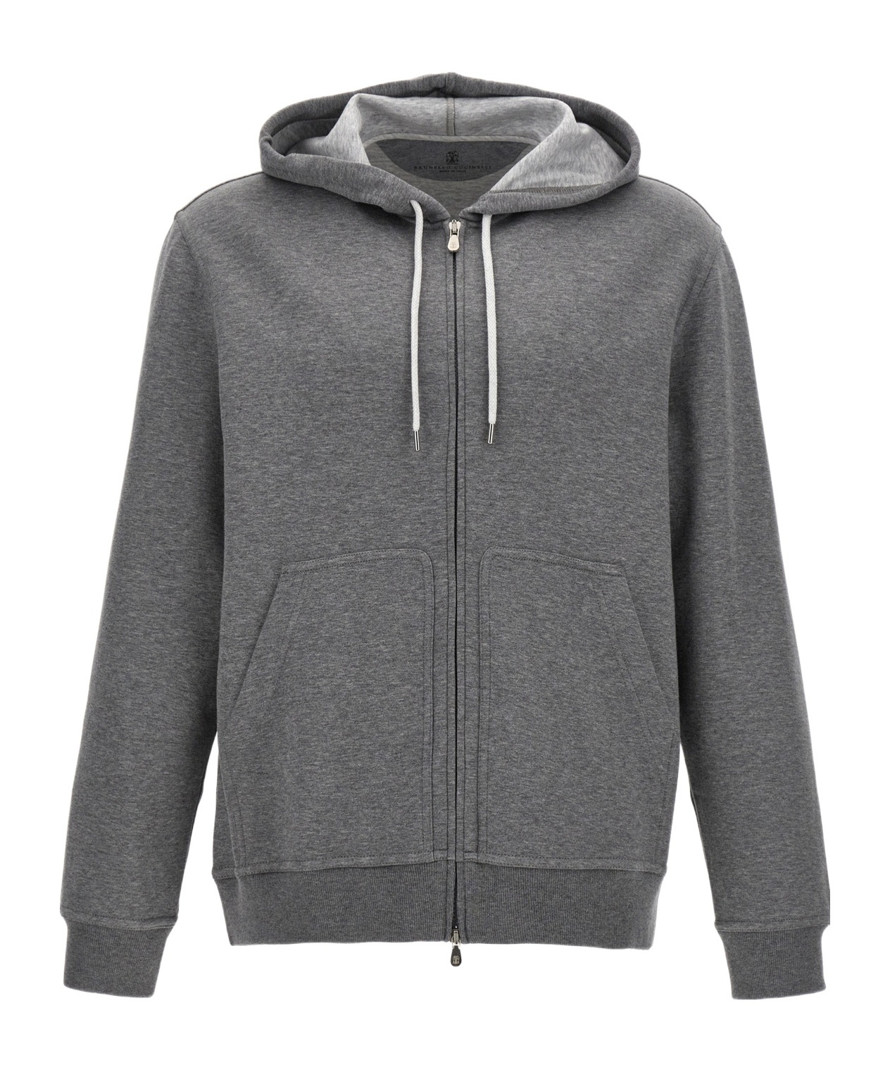 Brunello Cucinelli Cotton Zip-up Hoodie In Gray
