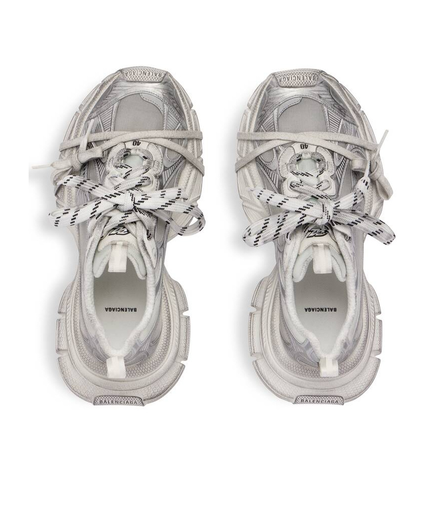 Balenciaga Eggshell Polyurethane Polyester Sneakers In Gray