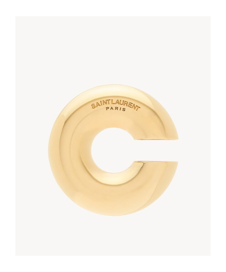 Saint Laurent Oversized Hoop Ear Cuff In Yellow