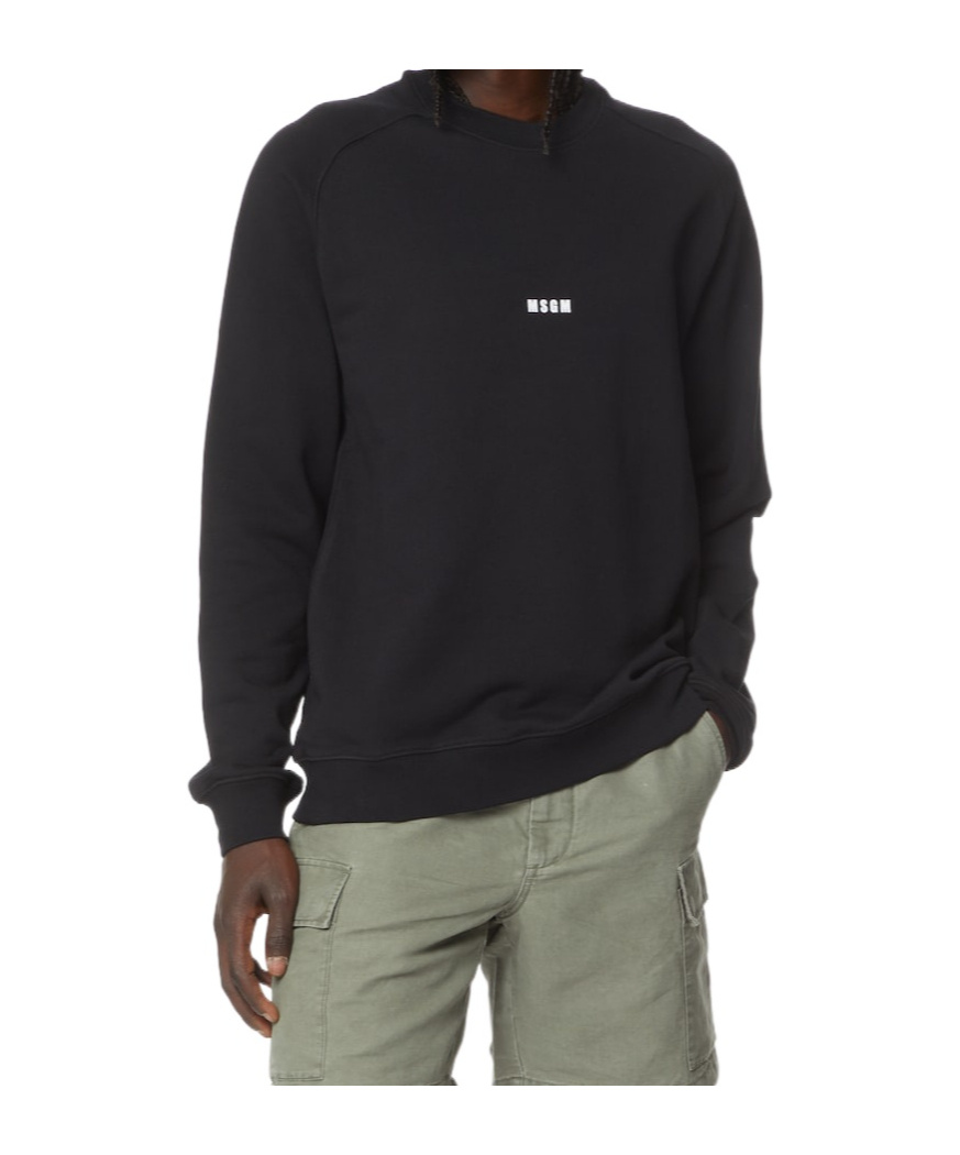 Msgm Long-sleeved Sweater In Black