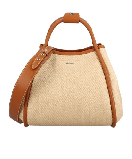 MAX MARA SMALL RAFFIA-LOOK FABRIC MARINE BAG