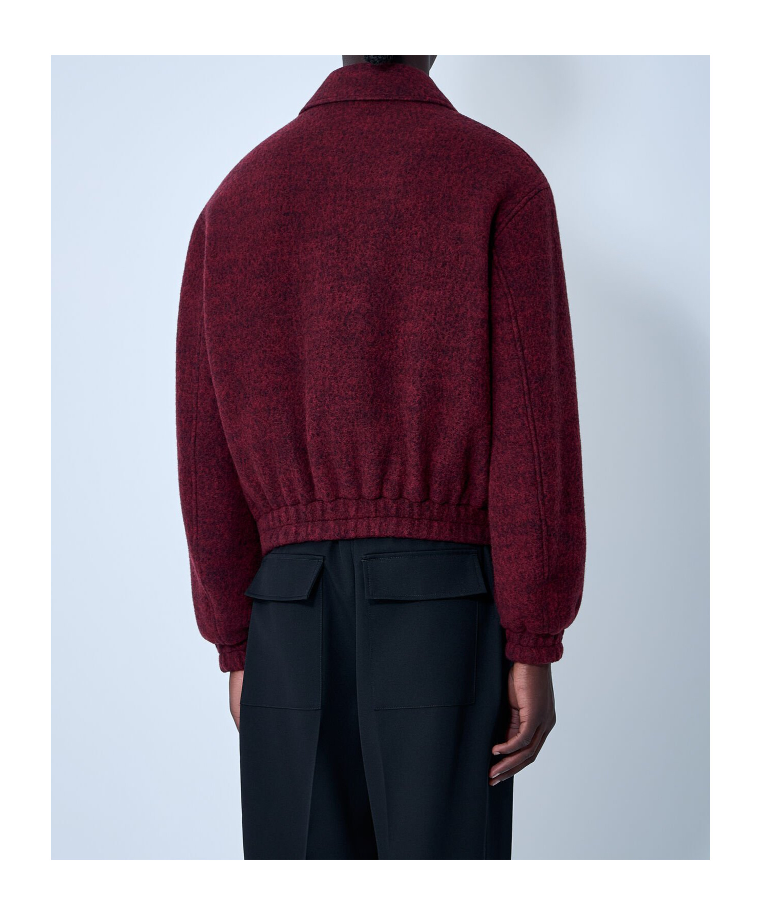 Jil Sander Men Wool-blend Bomber Jacket In Burgundy