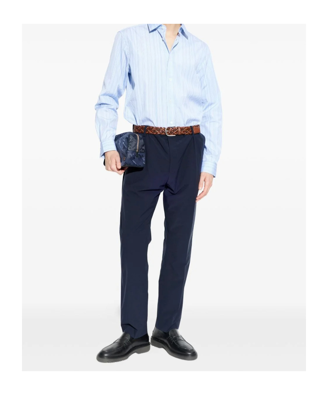 Paul Smith Stripe Patterned Buttoned Shirt In Blue