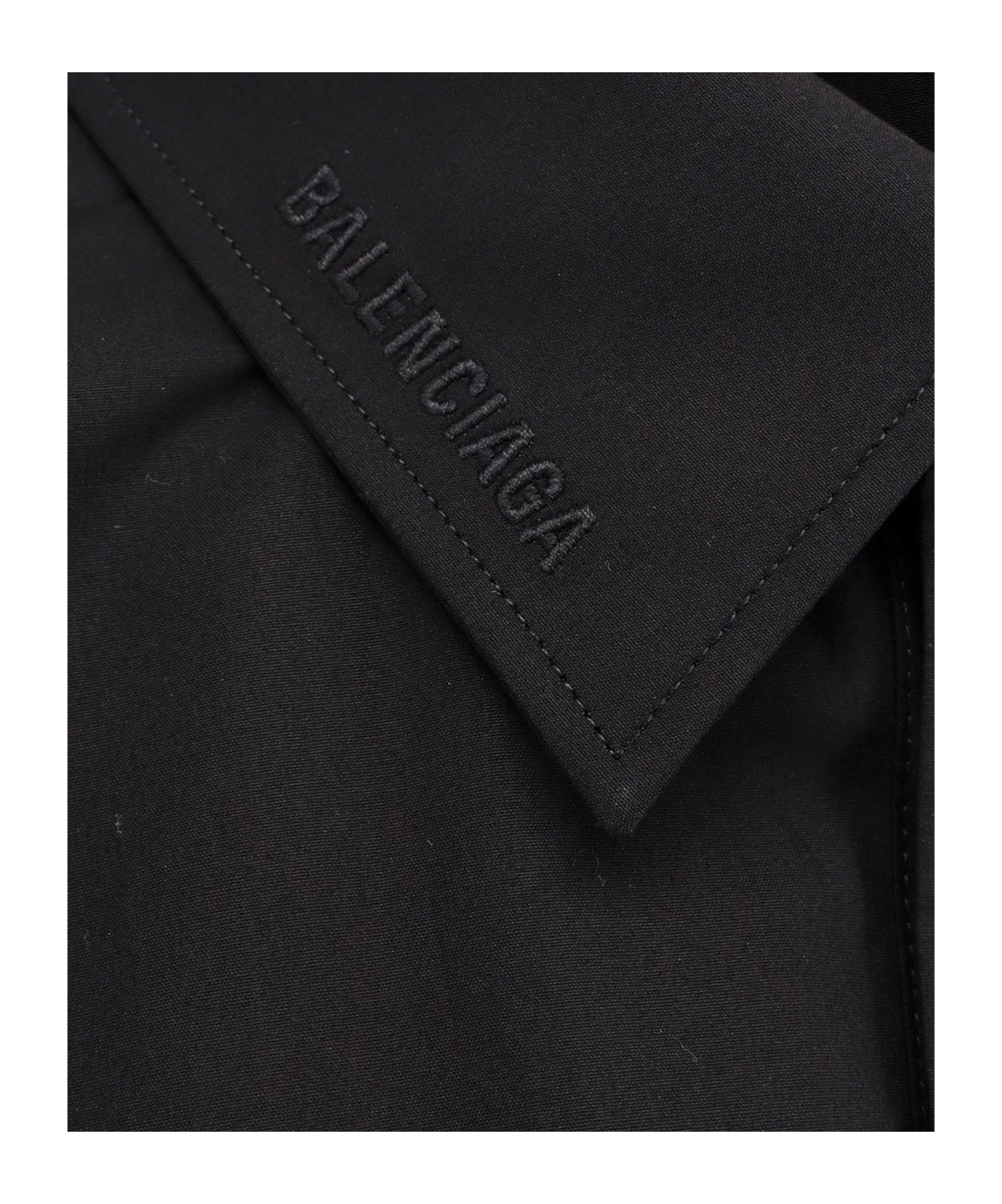 Shop Balenciaga Logo-embroidered Shirt In Black