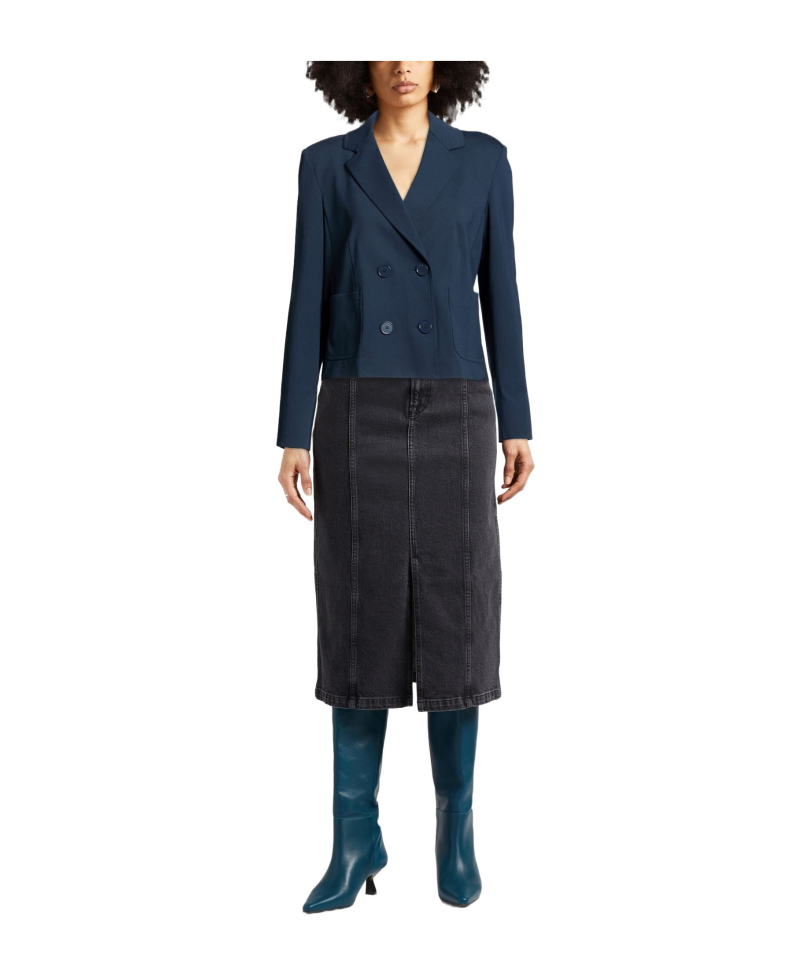 Maxco. Double-breasted Blazer In Blue
