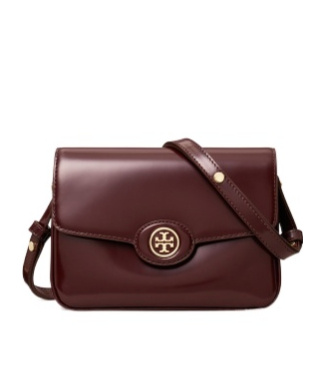 Tory Burch Robinson Spazzolato Leather Convertible Shoulder Bag In Red