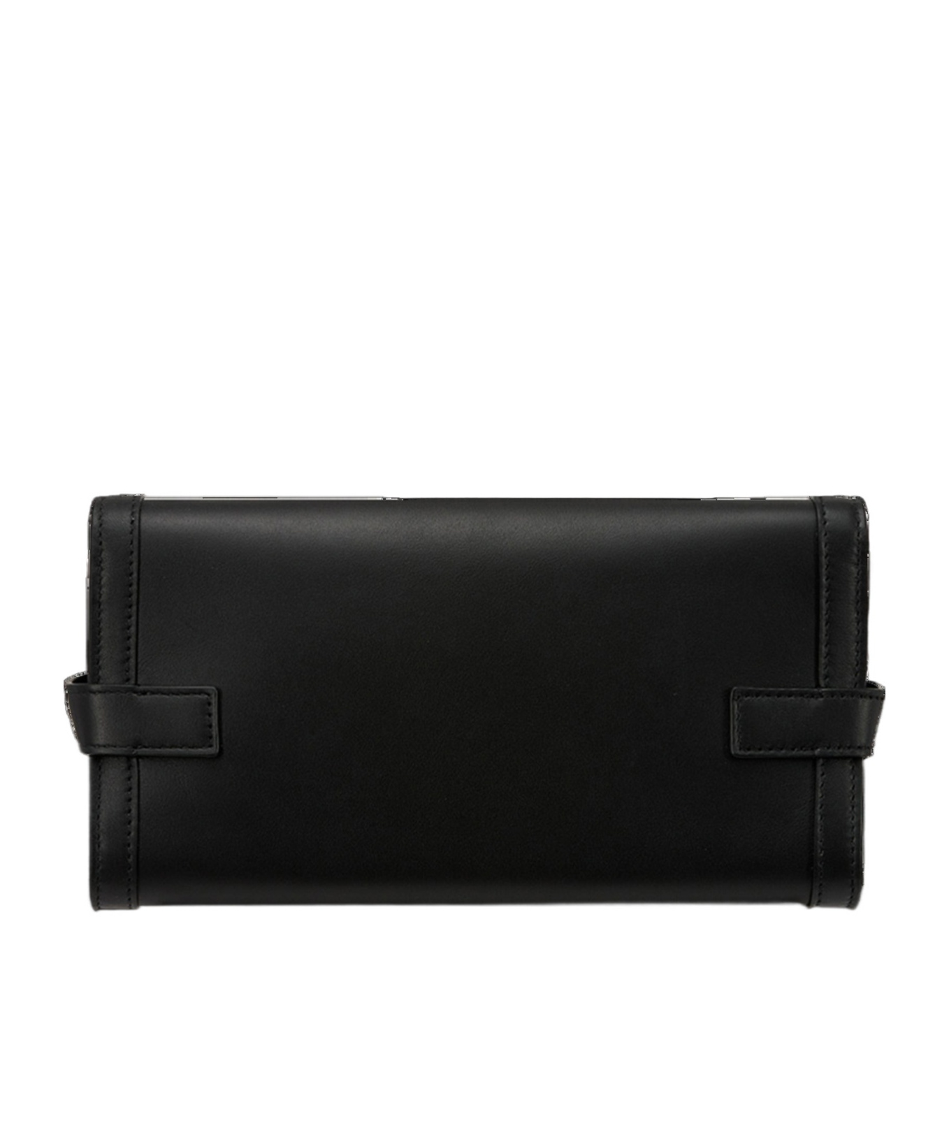 Balmain B-buzz Pouch 23 Leather Clutch In Black