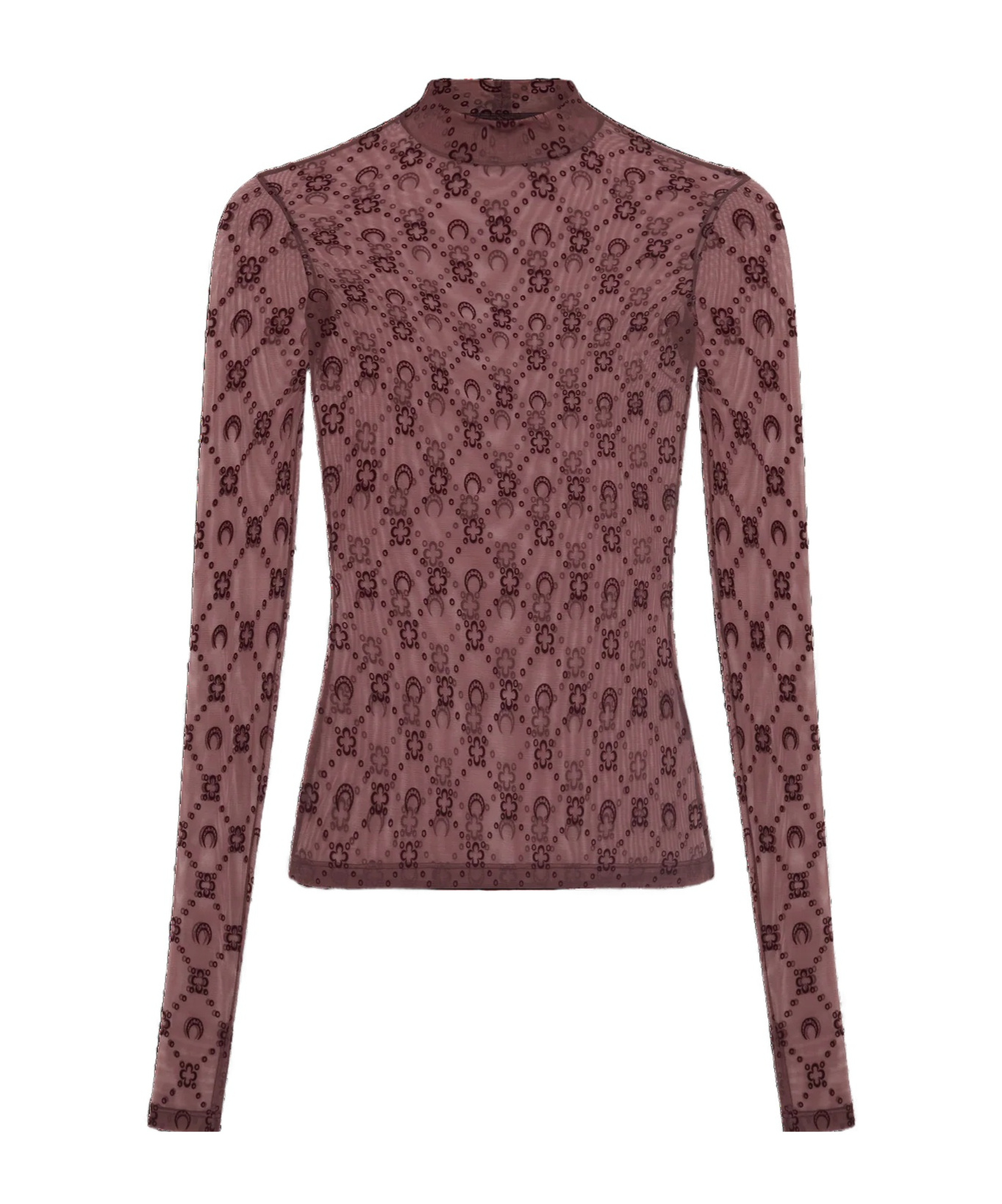 Marine Serre Second Skin Semi-sheer Top In Red