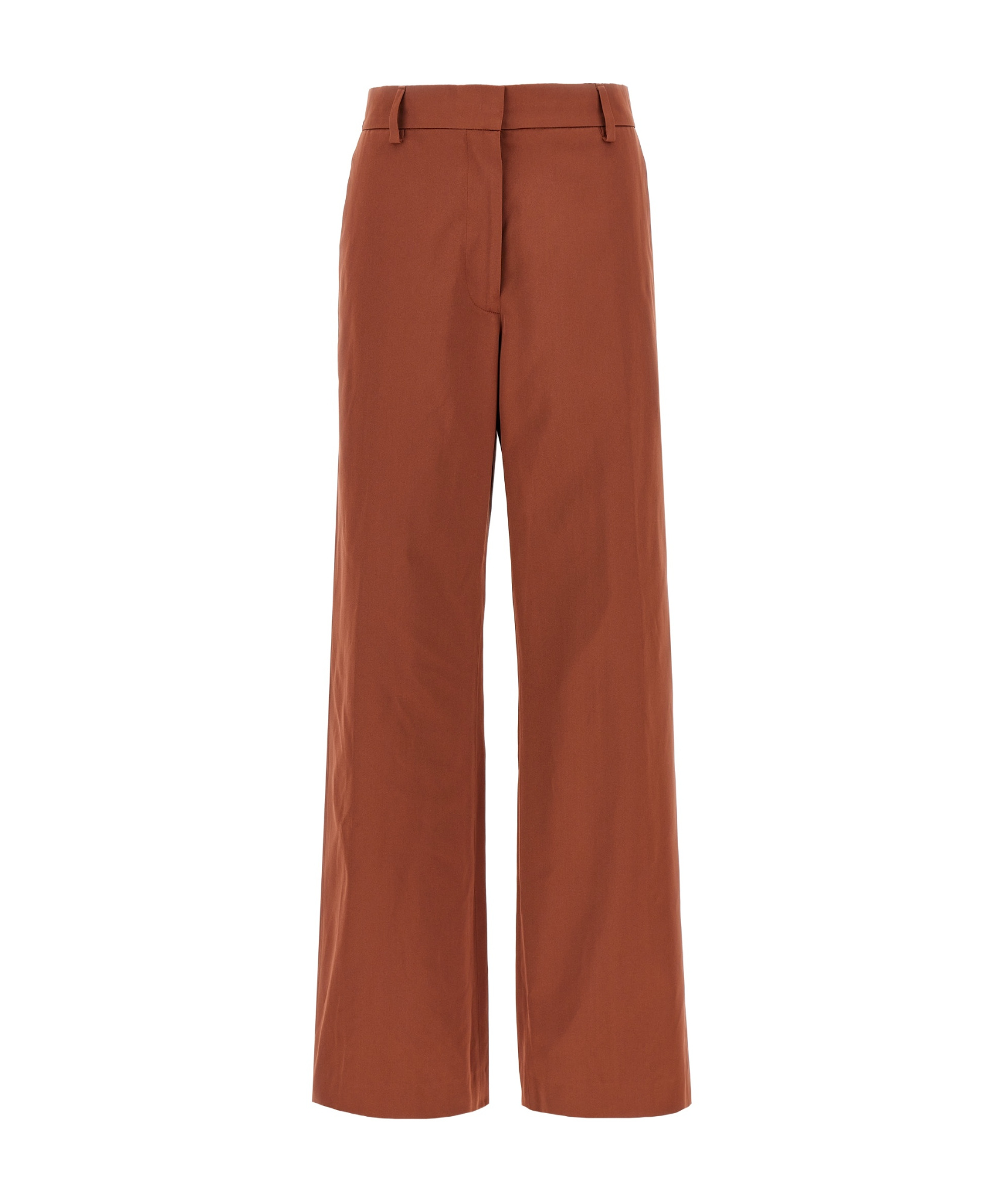 Dries Van Noten High Waist Wide Leg Trousers With Back Pockets In Brown