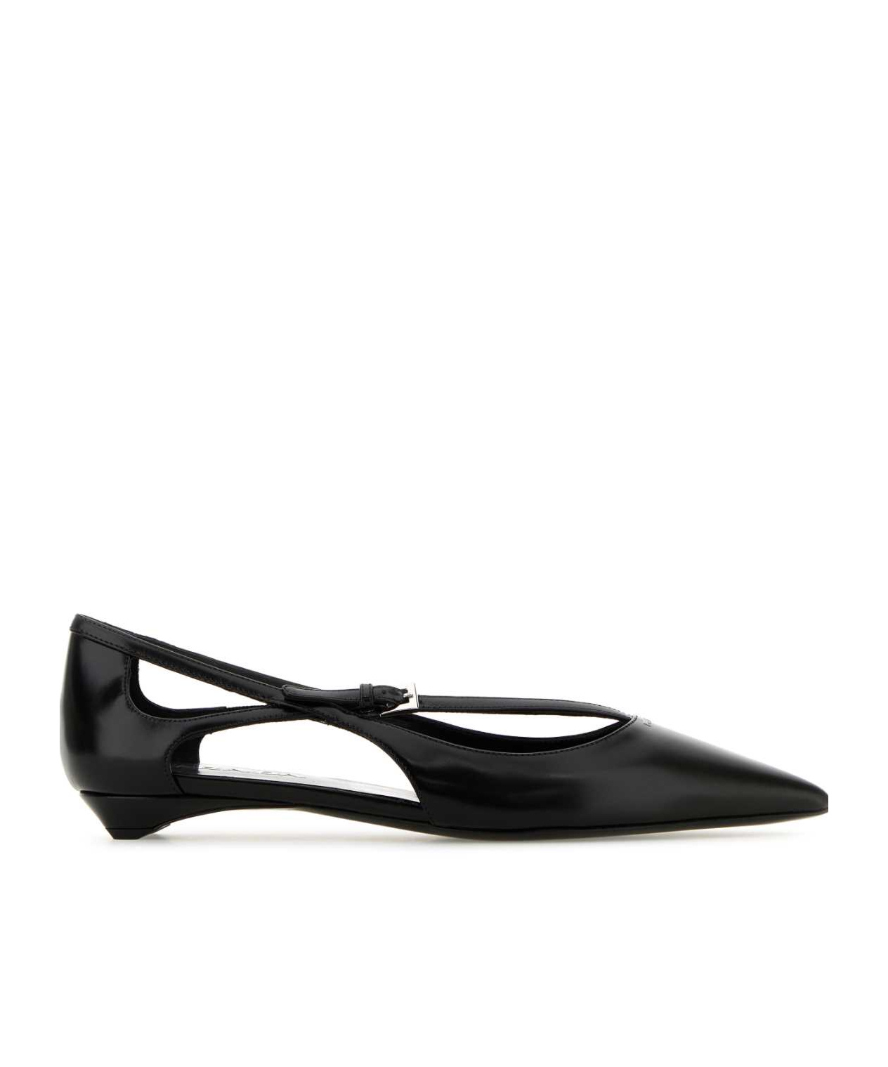 Prada Woman Black Flats In Black