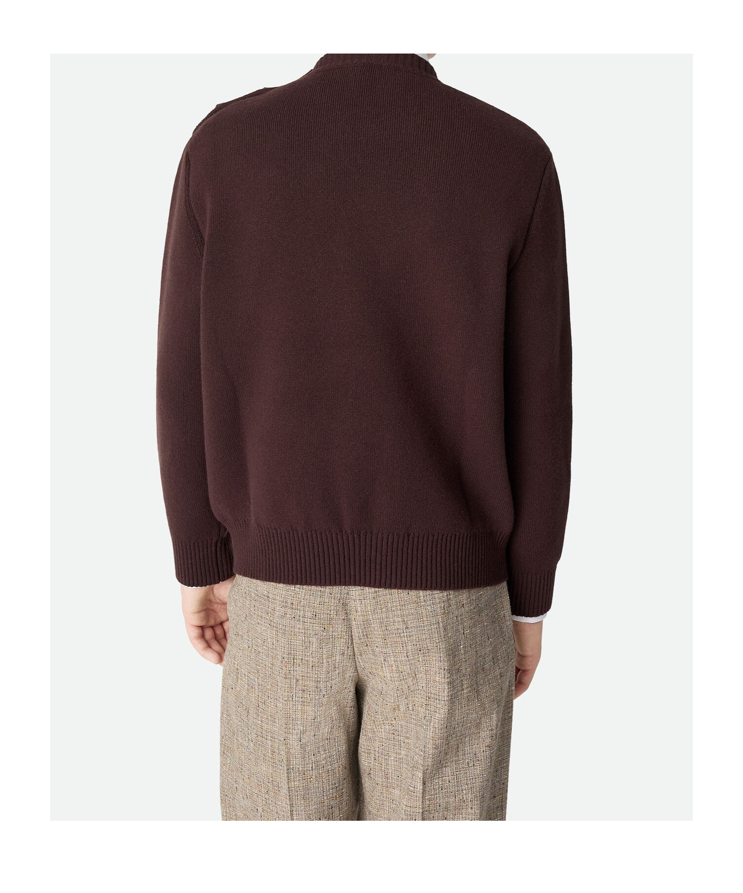 Bottega Veneta Compact Wool Sweater In Brown