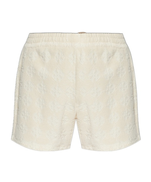 Tory Burch Monogram Jacquard Mini Shorts In White