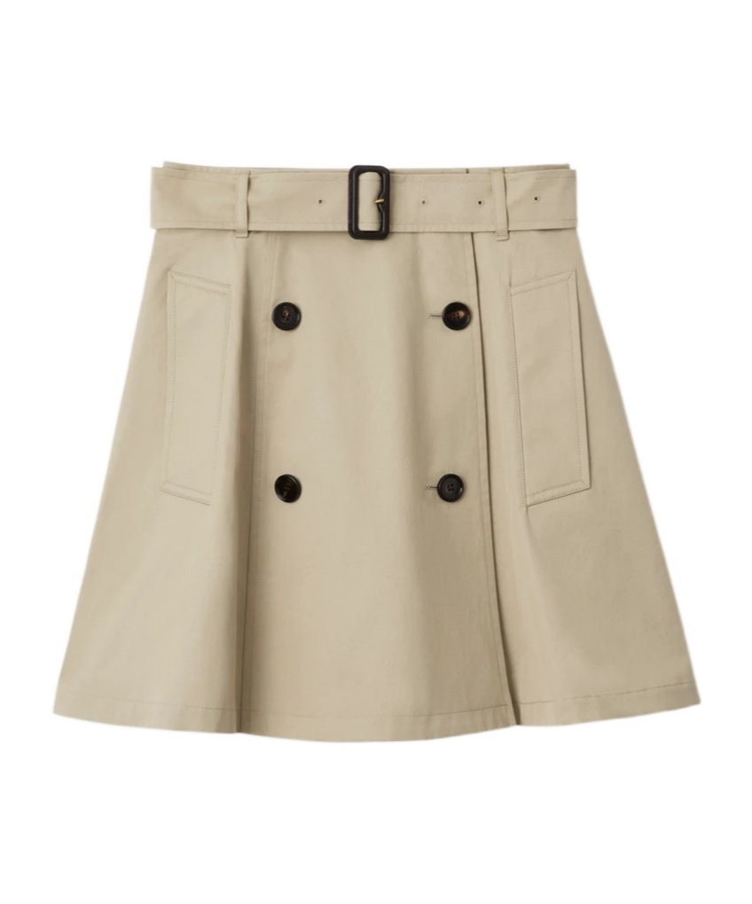 Burberry Beige Trench Mini Skirt In Gabardine In Neutral