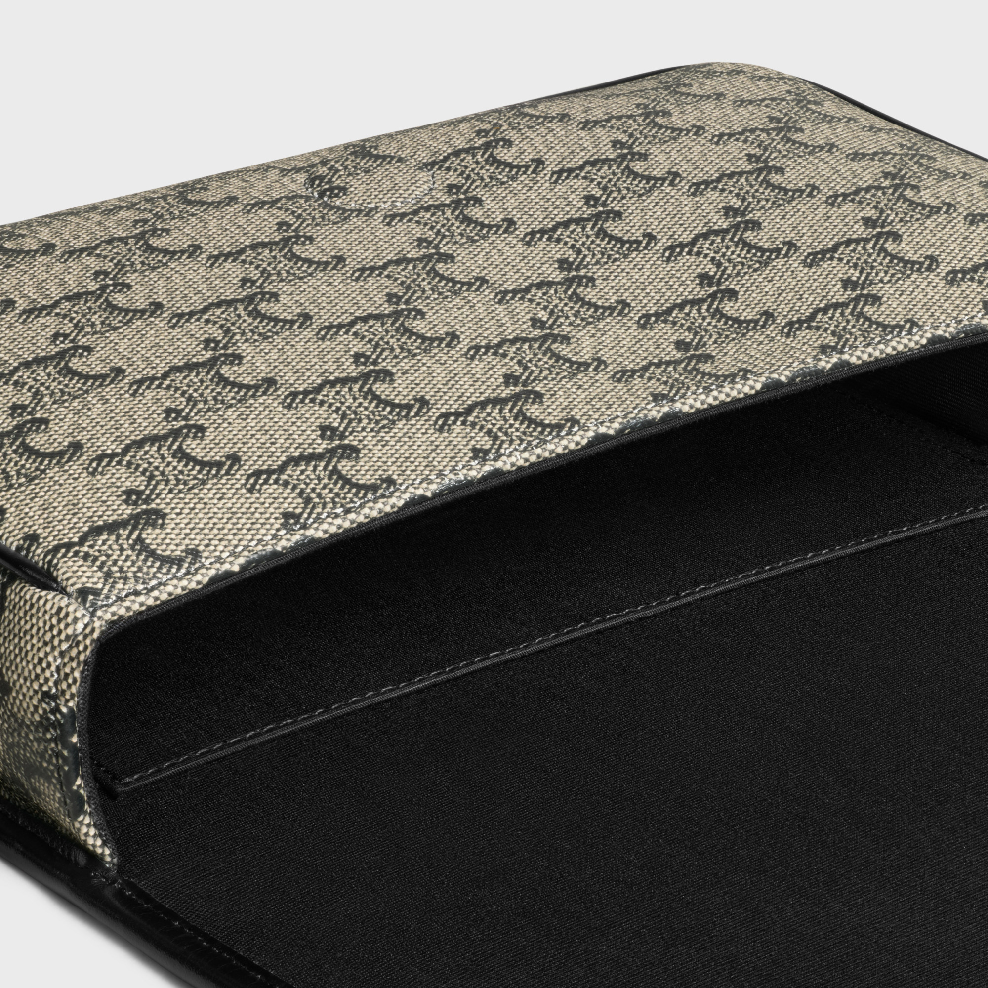 CELINE SMALL FOLCO MESSENGER IN TRIOMPHE CANVAS AND CALFSKIN