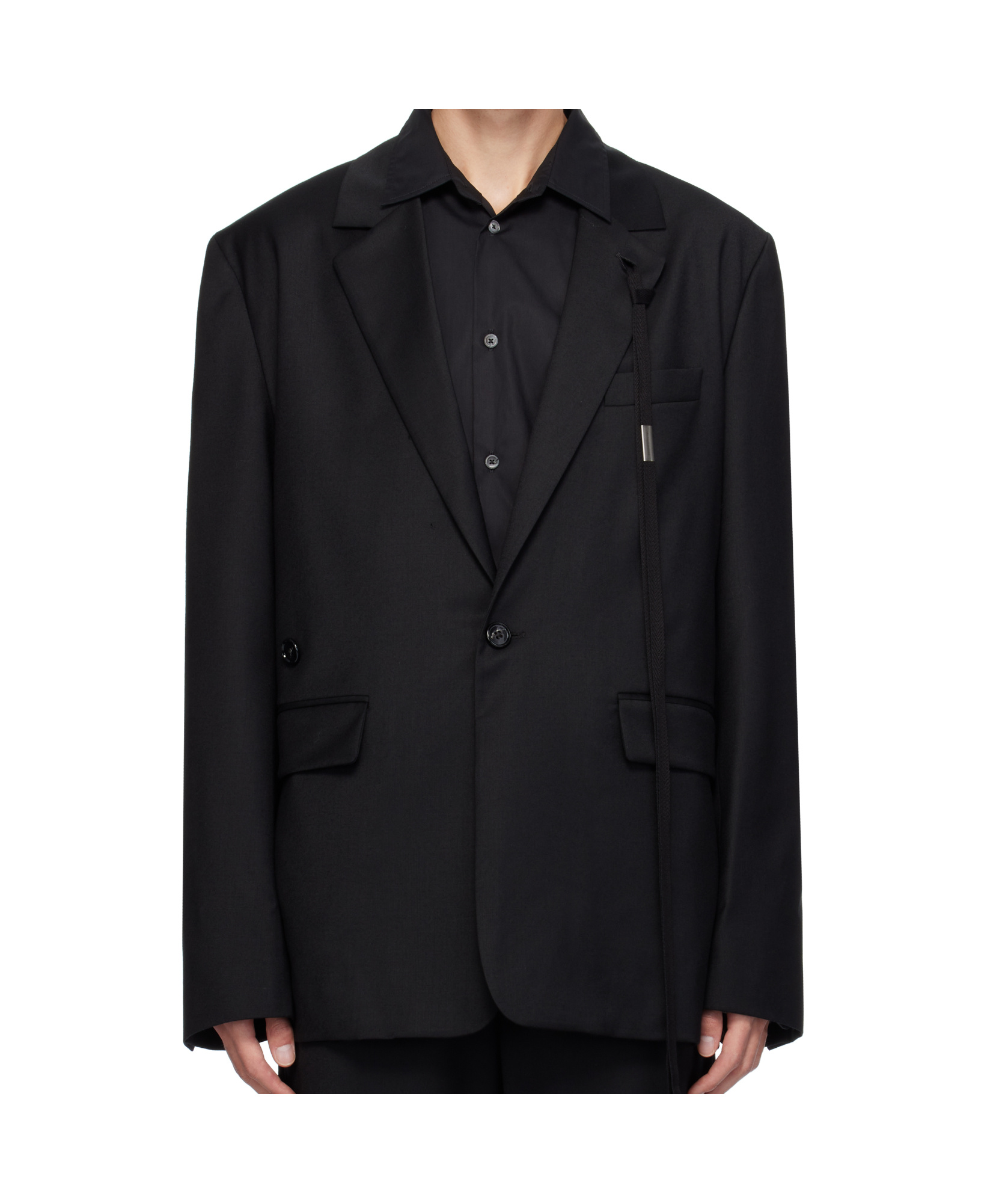 Ann Demeulemeester Long-sleeved Suit Coat In Black