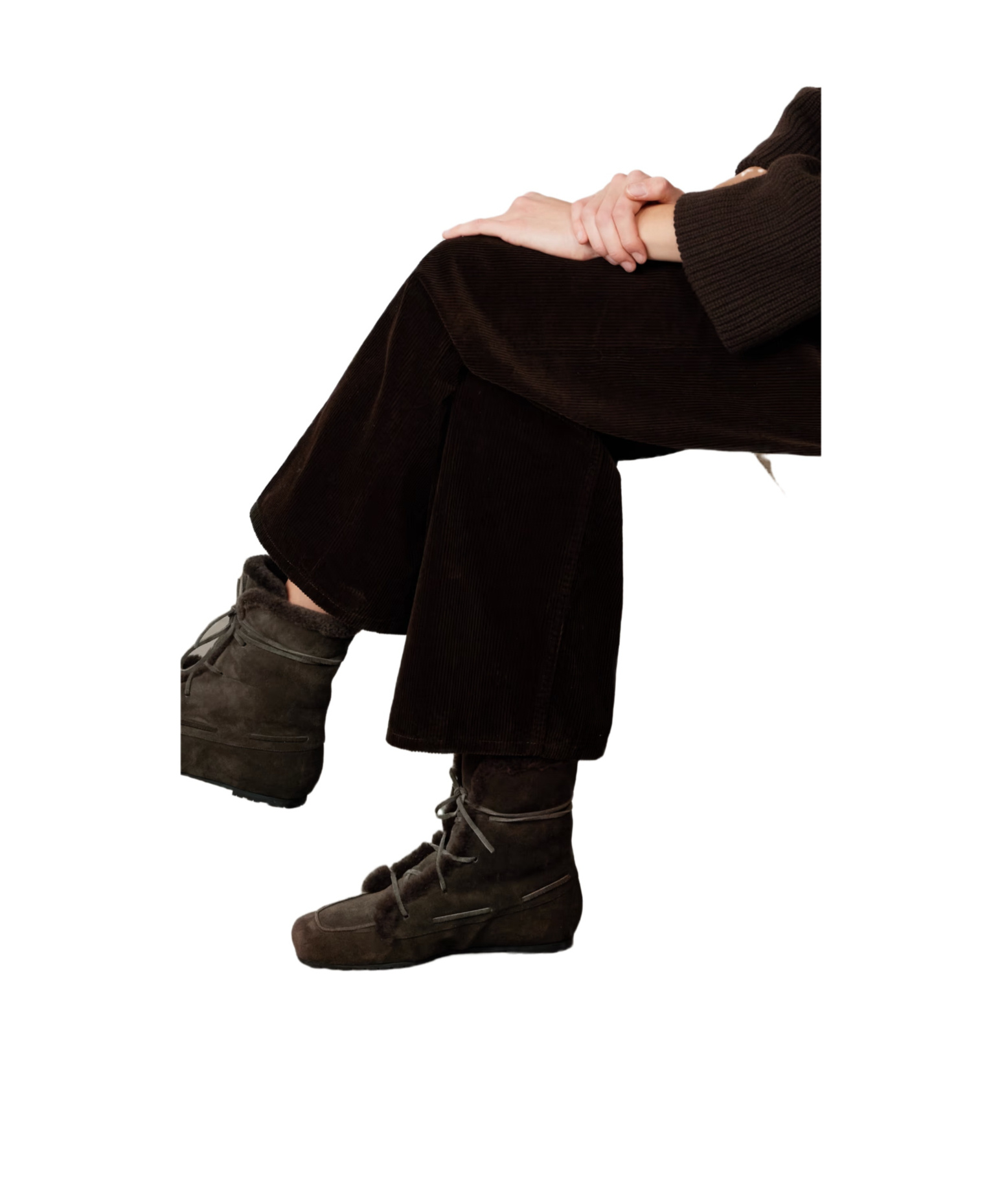 Aeyde Paul Shearling Ankle Boots In Brown