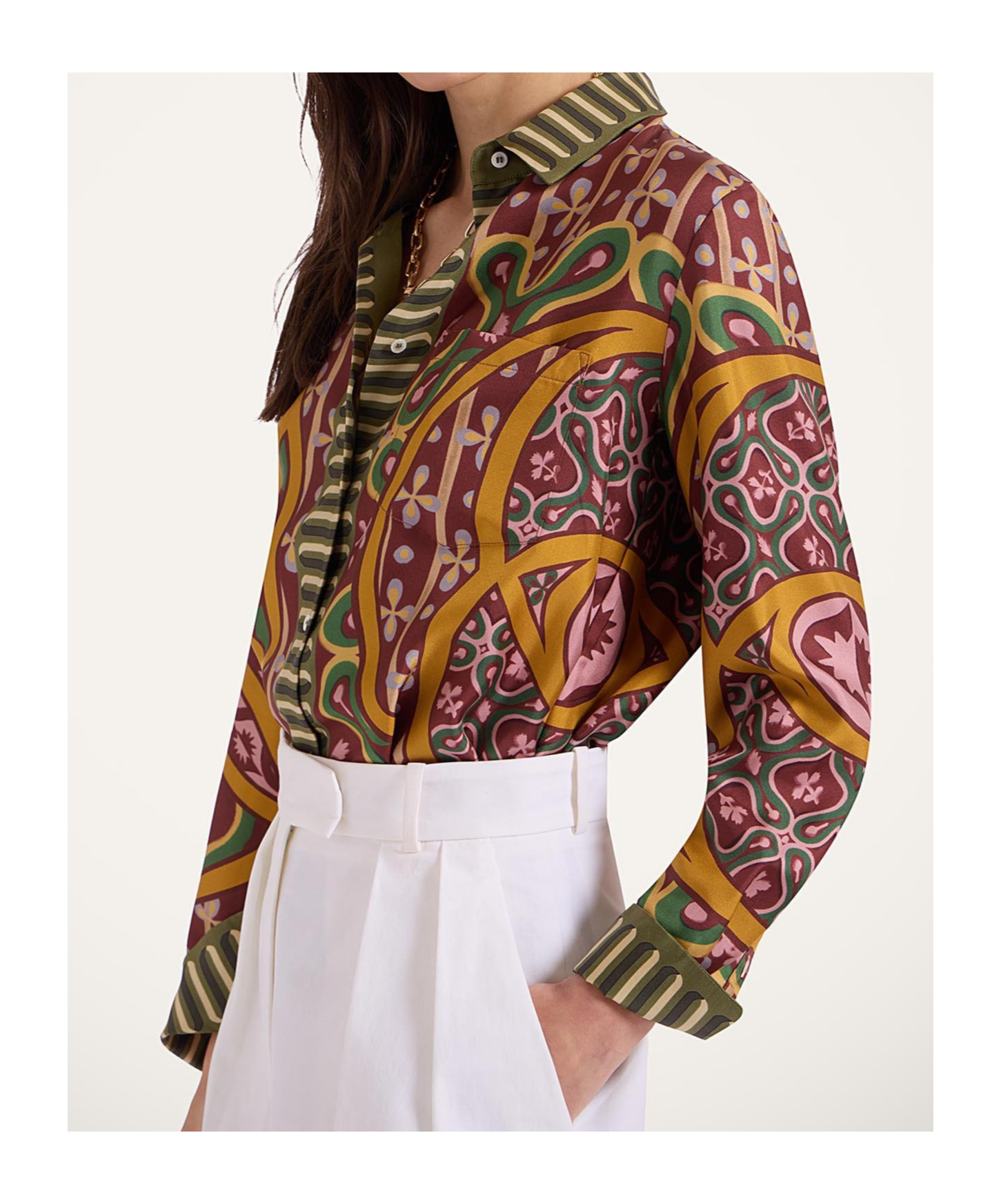 La Doublej Eclipse Placee Yellow In Silk Twill In Multicolor