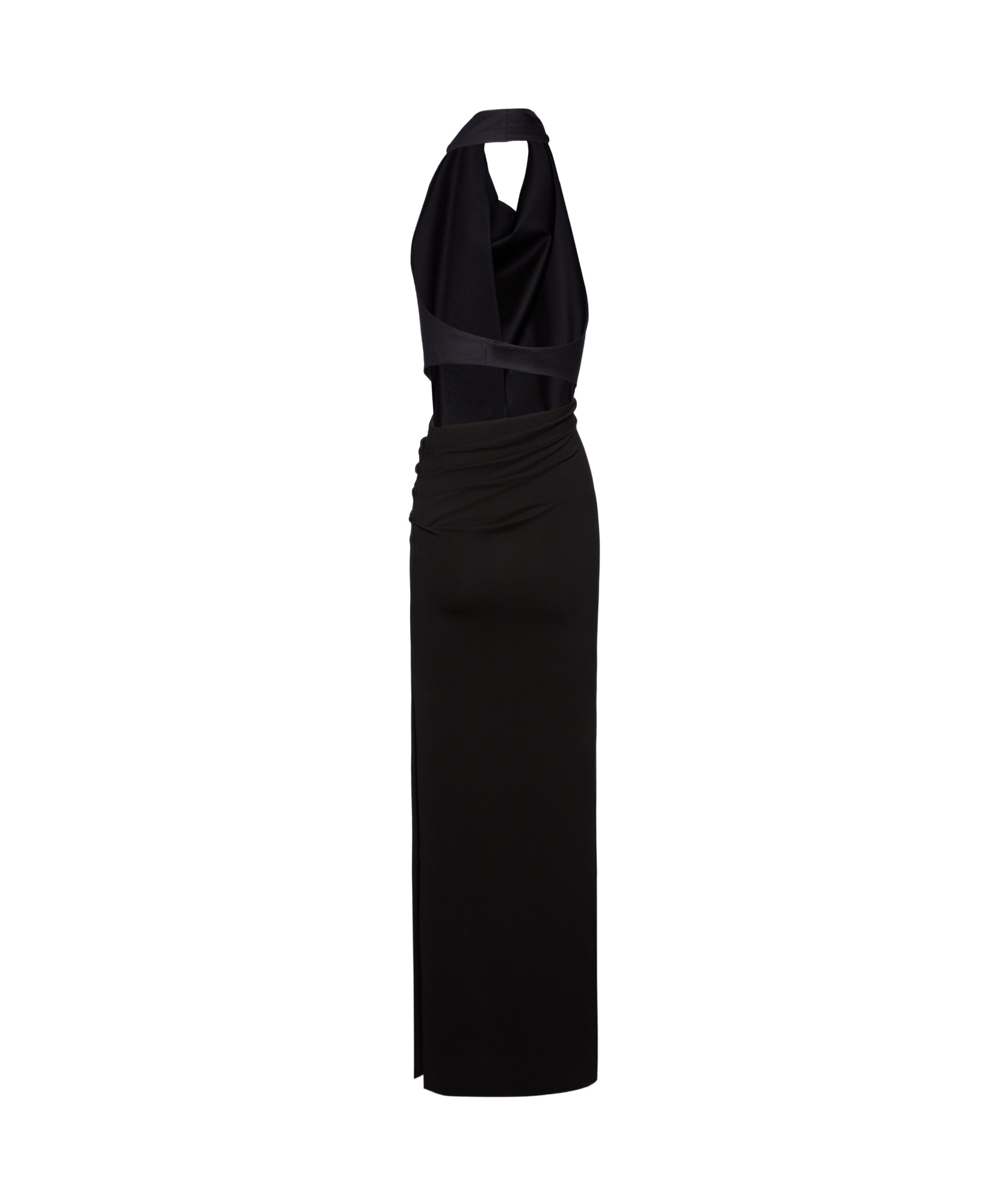 Magda Butrym Cowl Neck Gown In Navy In Navy Blue