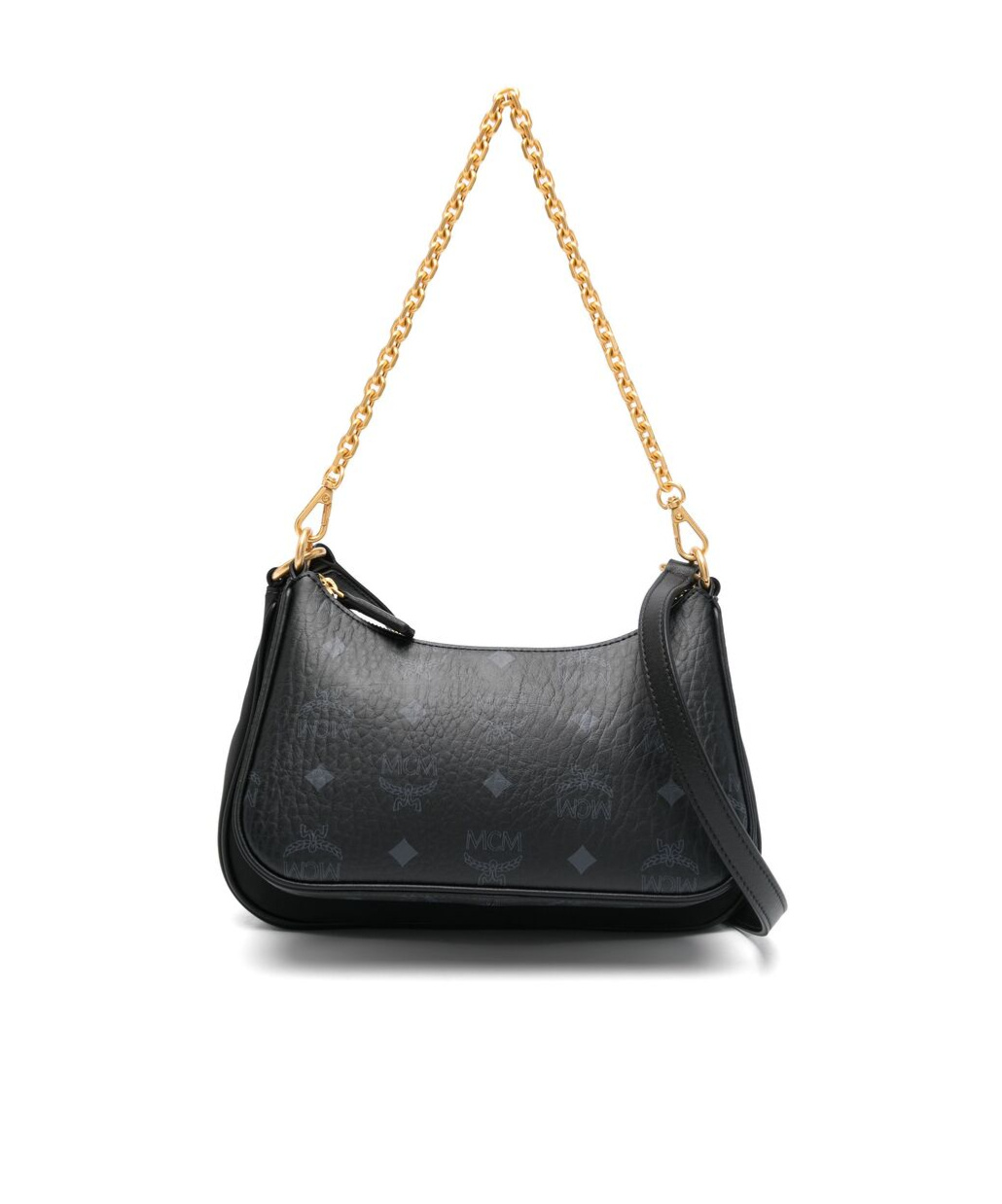 Mcm Aren Small Visetos Crossbody Bag In Black