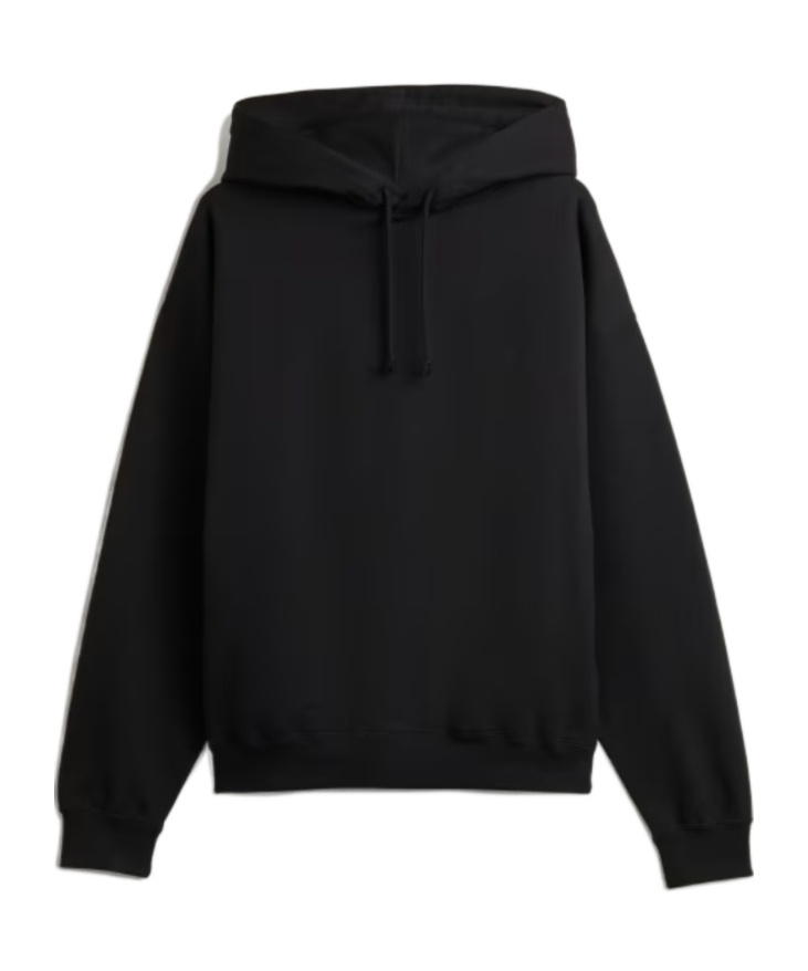 Y-3 Hooded Cotton Sweater With Graphic Print In Black