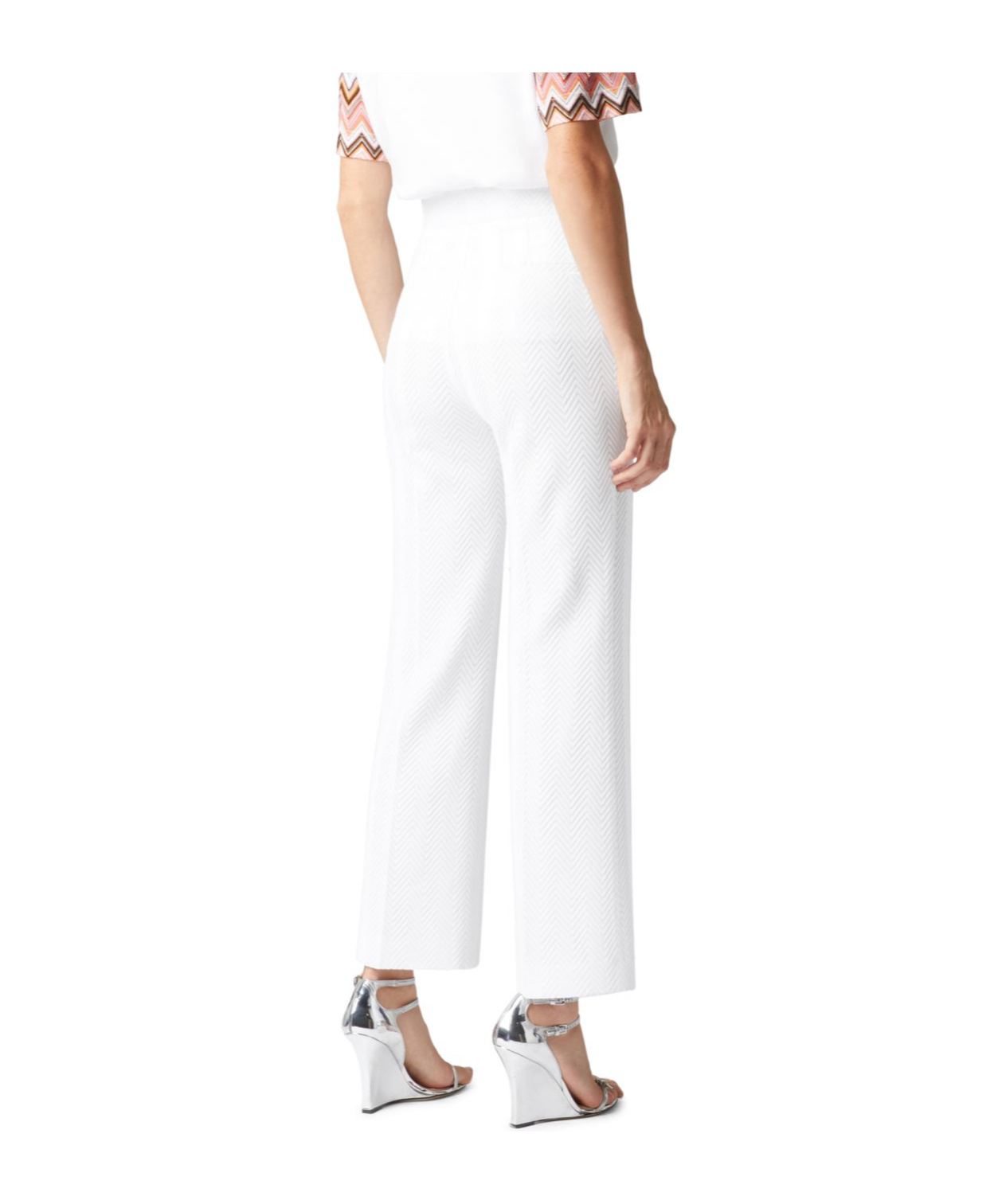Missoni Zigzag Pattern Track Pants In White