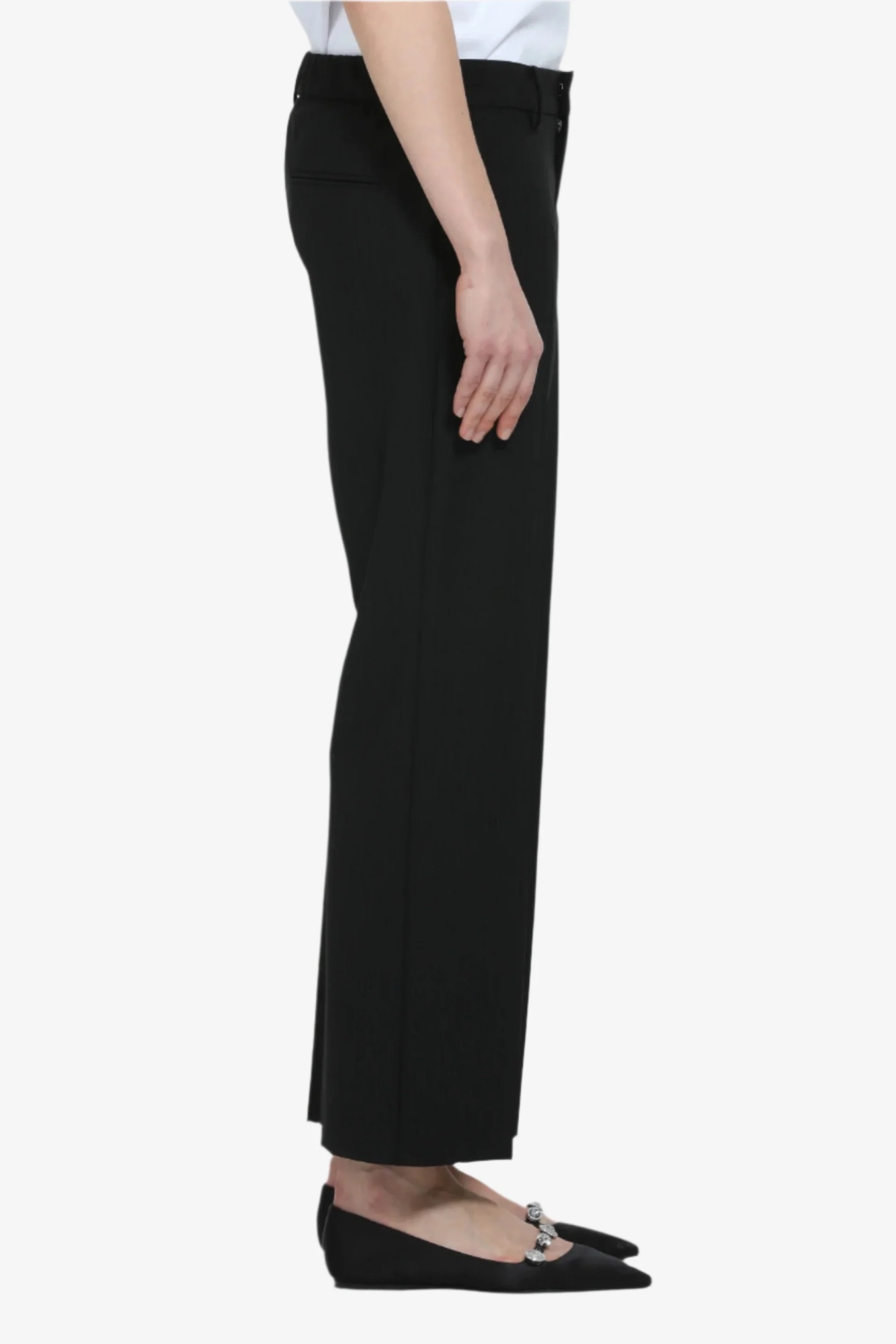 N°21 Straight Fit Striped Ankle Trousers In Black