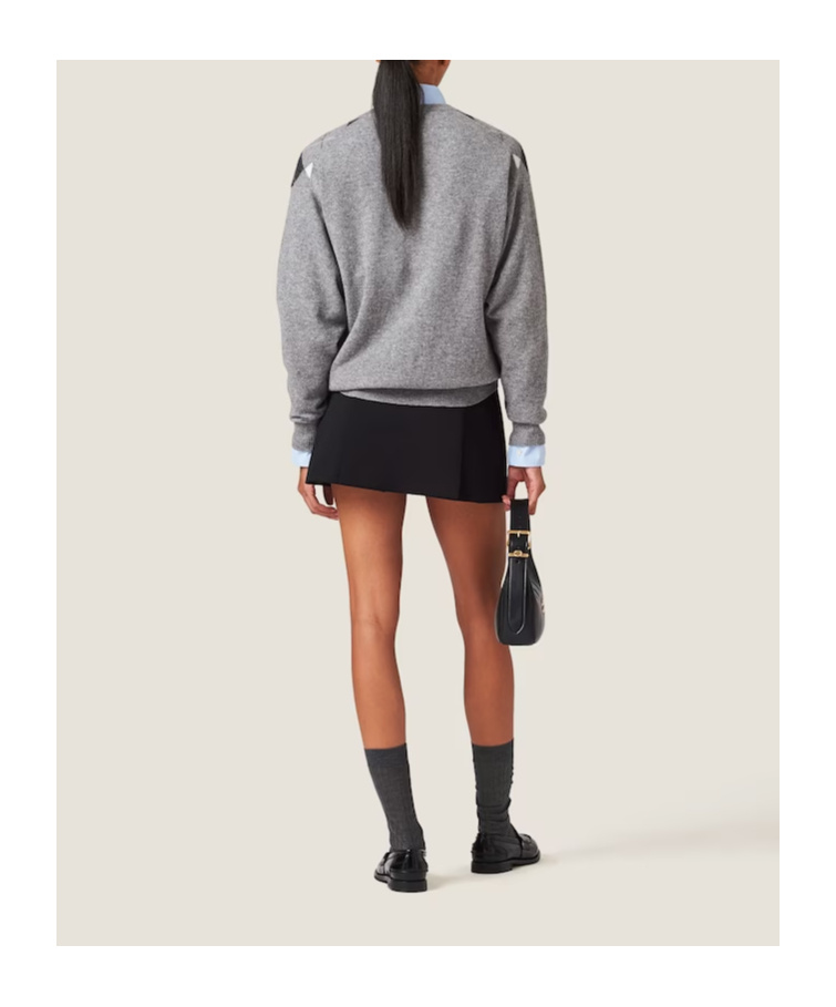 Miu Miu Grain De Poudre Miniskirt In Black