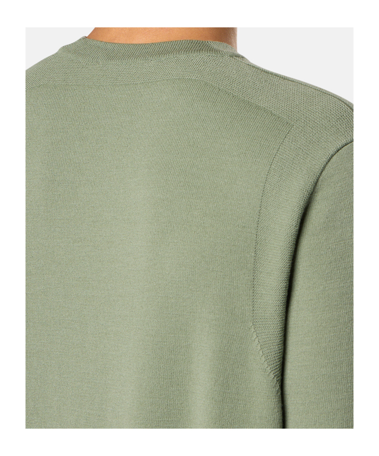 Stone Island Crewneck Jumper With Reverse Stitch Details In Green
