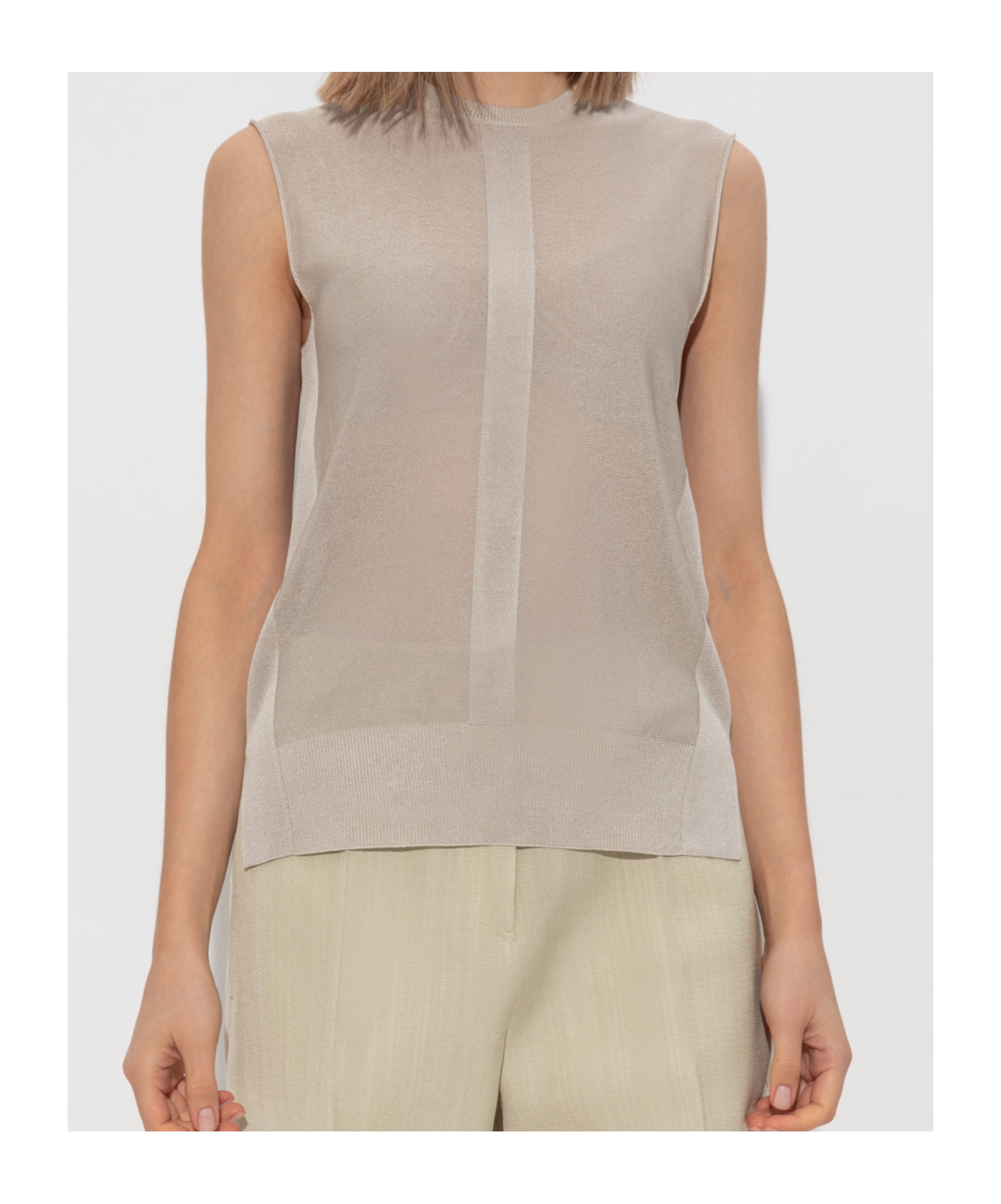 Jil Sander Knitted Vest In Nude