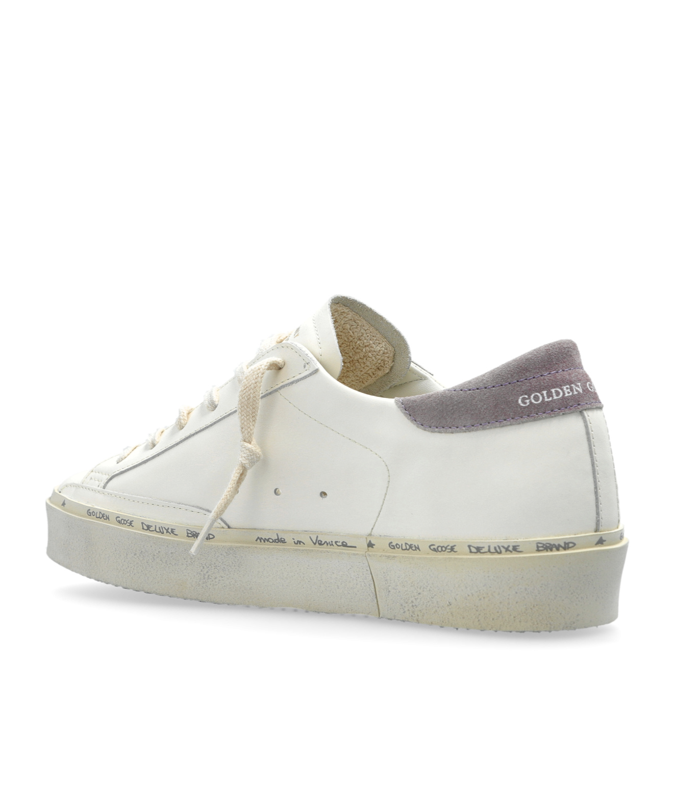 Golden Goose Hi Star Leather Platform Sneakers In White