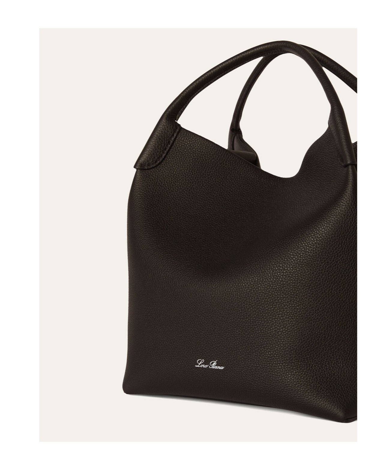 Loro Piana Large Bale Shoulder Bag In Dark Chocolate Licorice/sun Gold