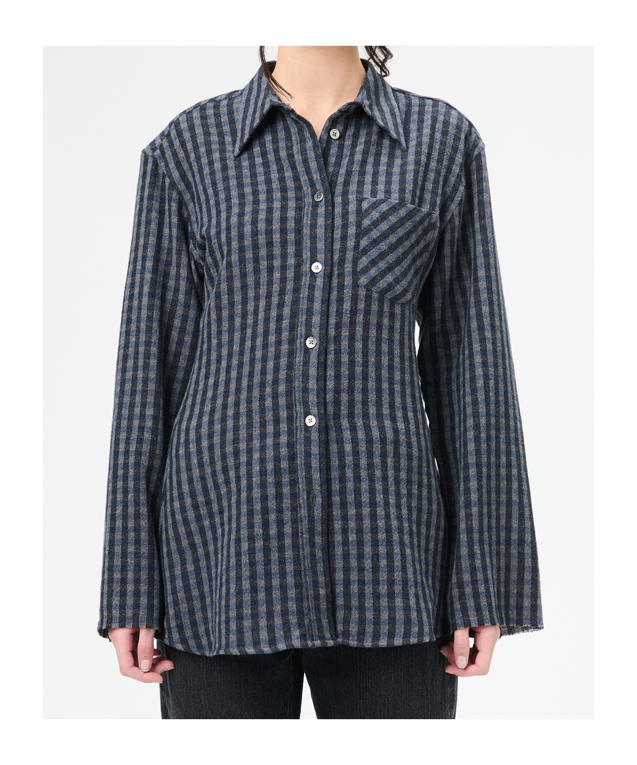 Our Legacy Navy Daisy Shirt In Black