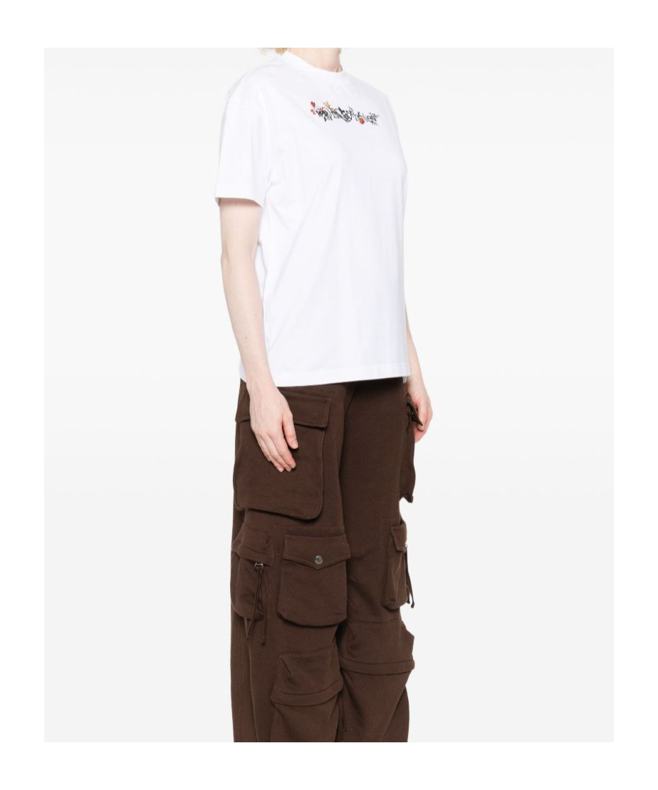 Off-white Floral-logo T-shirt In White