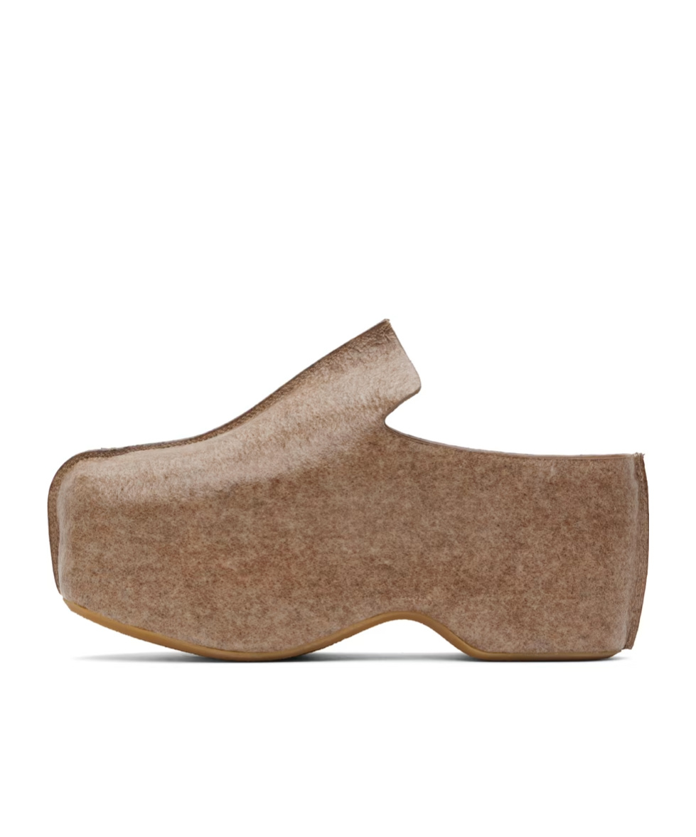 JW ANDERSON THICK SOLED MULLER SHOES WITH PINCH-SEAM DETAILS 