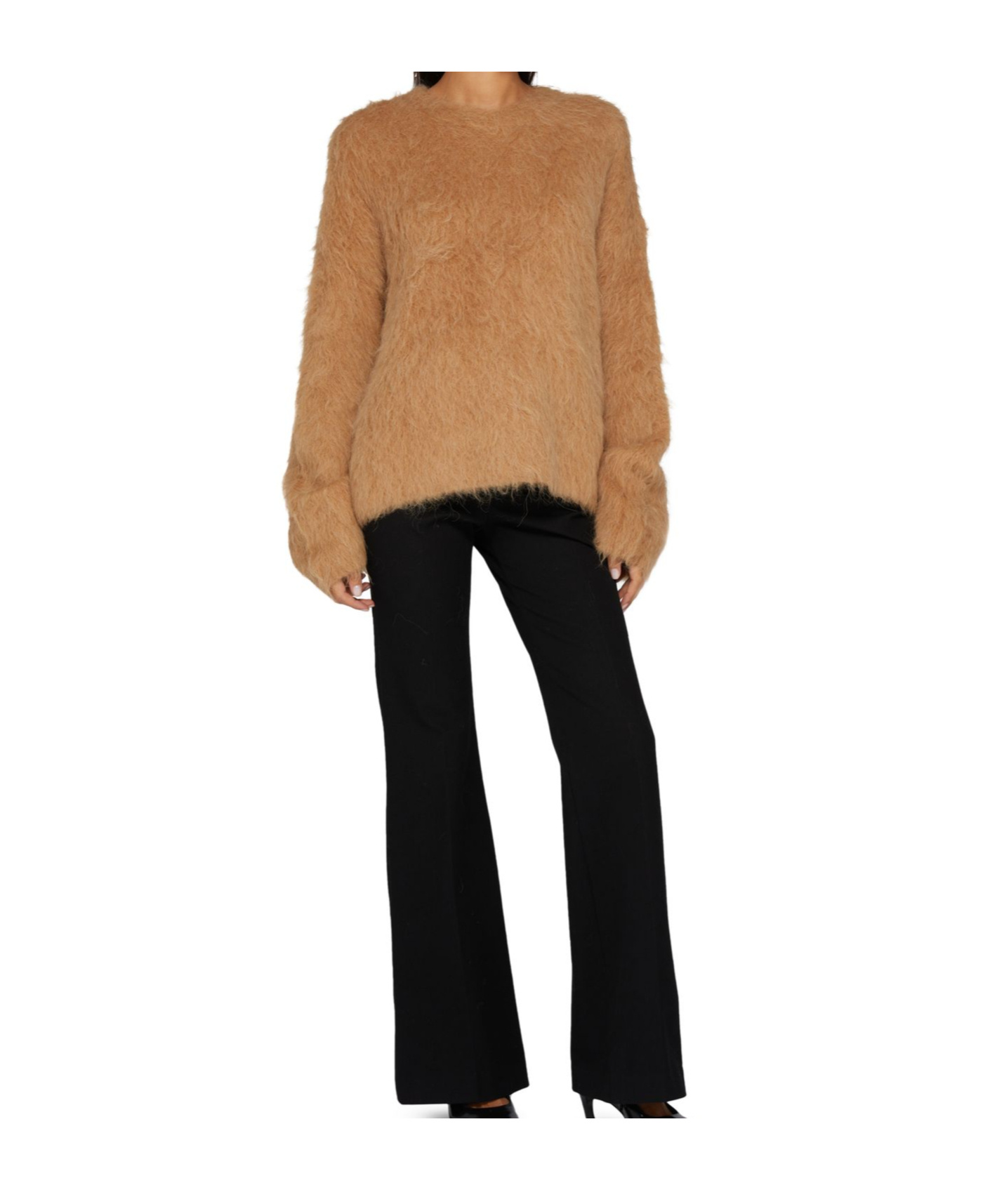 Totême Long Sleeve Sweater In Brown