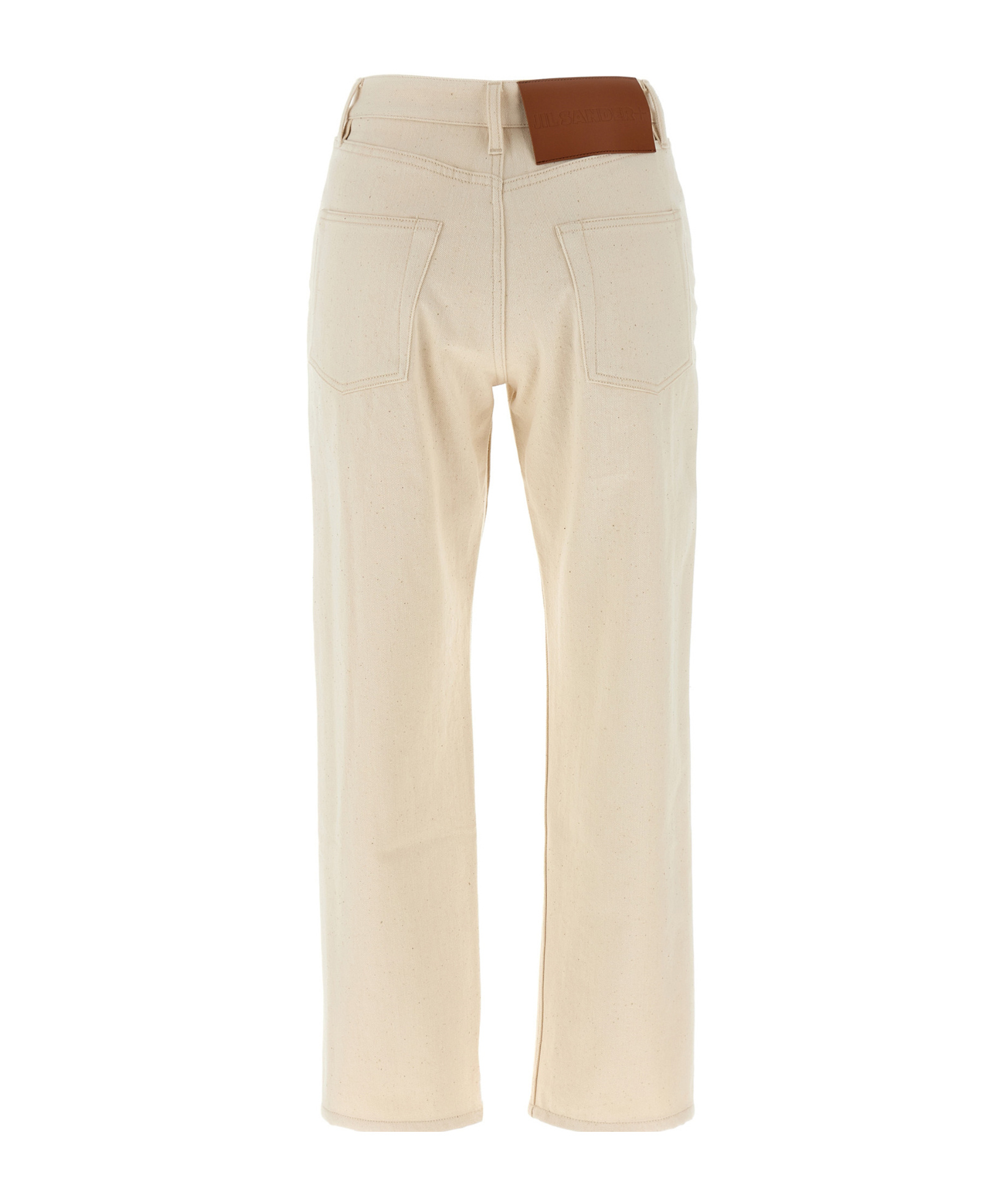 Jil Sander Japanese Denim Jeans With Rivet Accents In Neutral