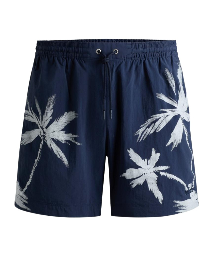 Hugo Boss Printed Pattern Shorts In Black