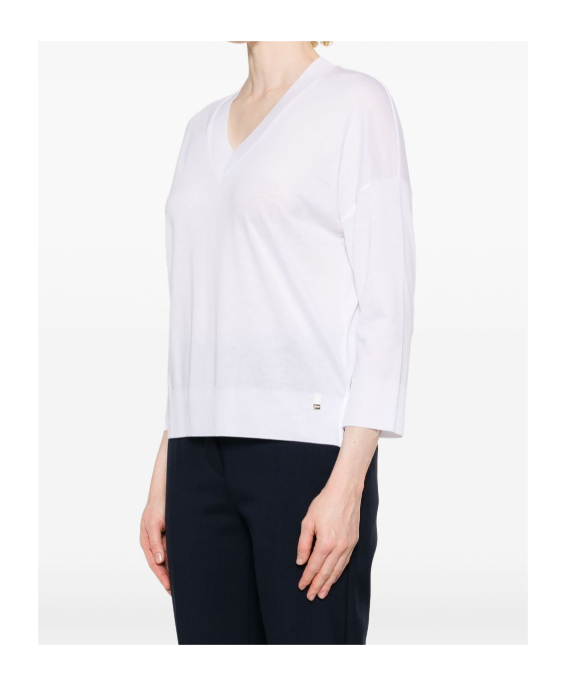 Herno White Cotton Blend Sweater In White