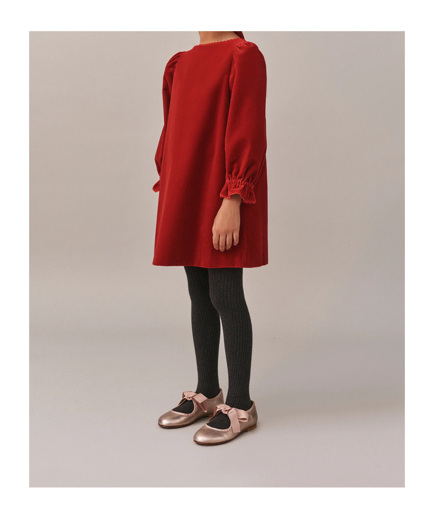 BONPOINT BOW RUFFLED DRESS