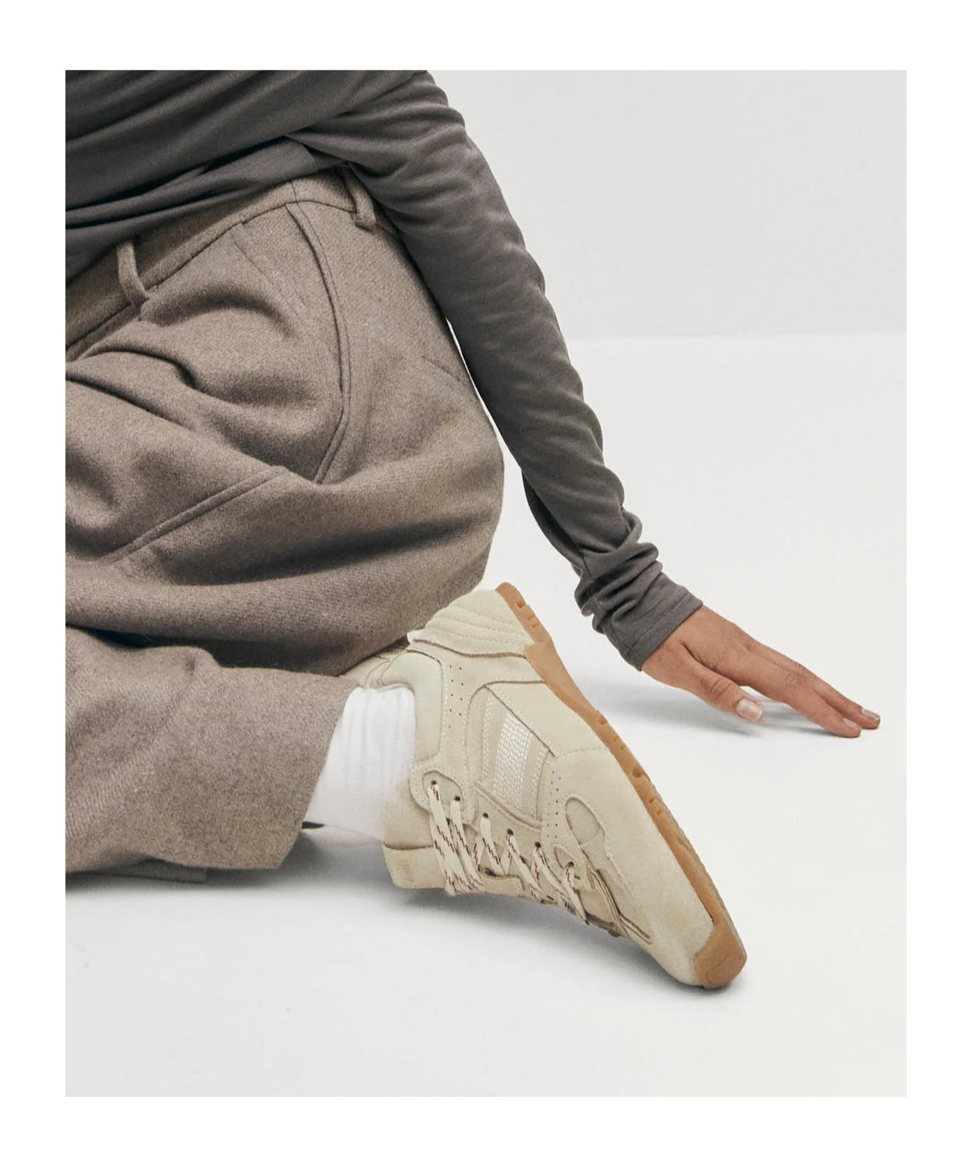 Alohas Suede Lace-up Sneakers In Neutral