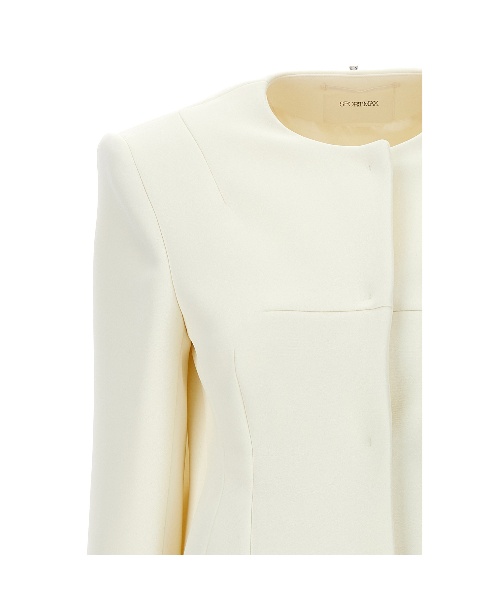 Sportmax Fitted Silhouette Single-breasted Jacket In White