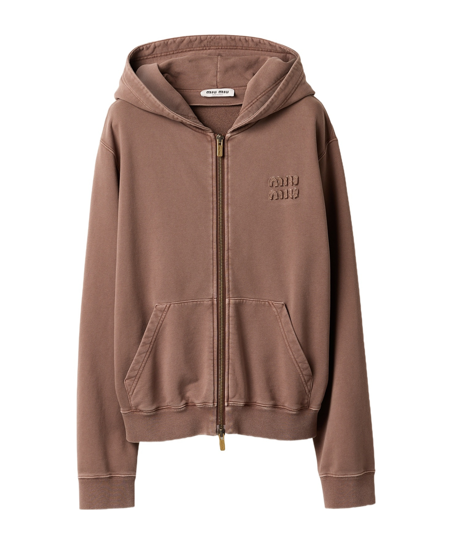 Miu Miu Long-sleeved Sweater In Brown