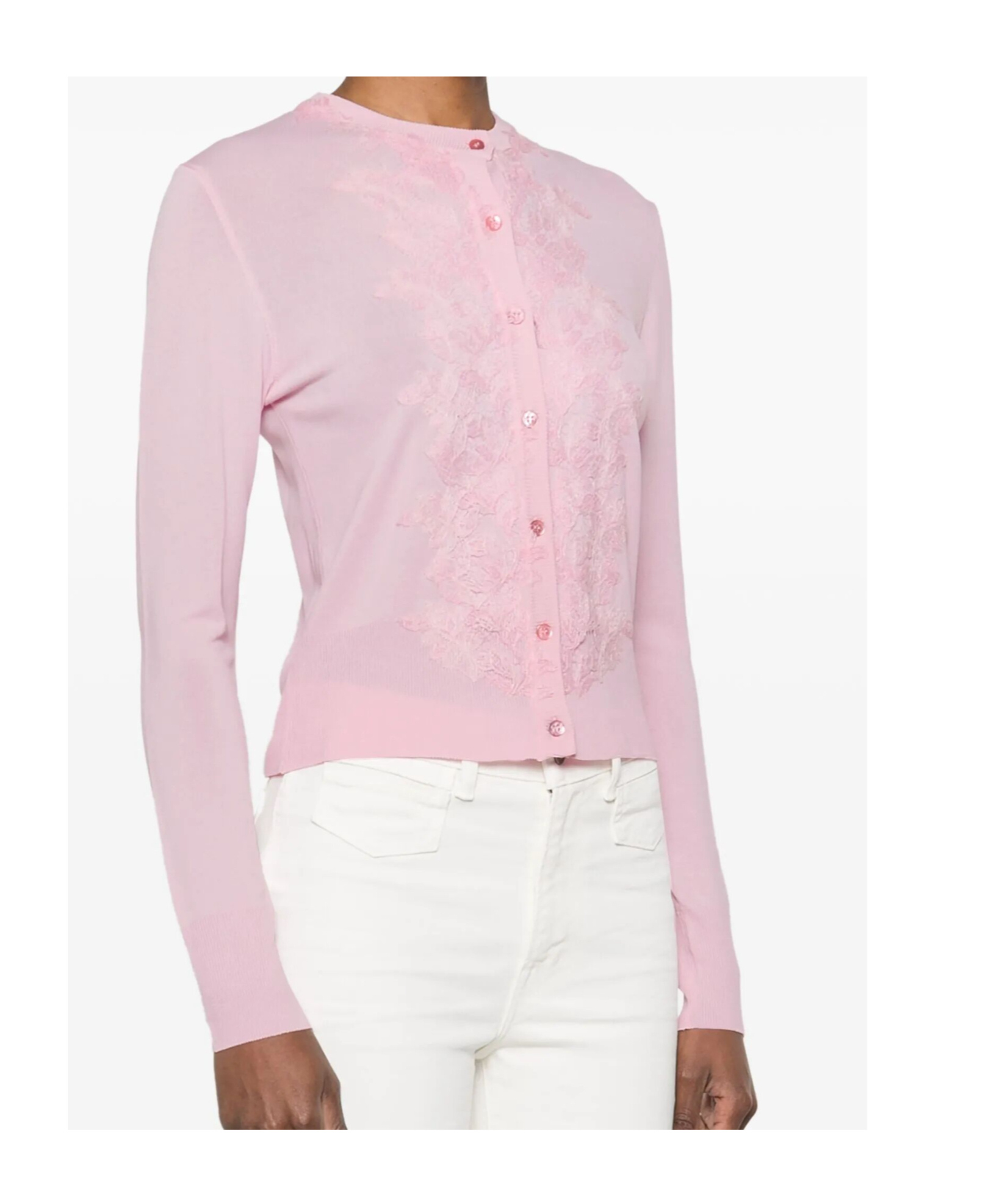 Ermanno Firenze Cardigan Mit Spitzendetail