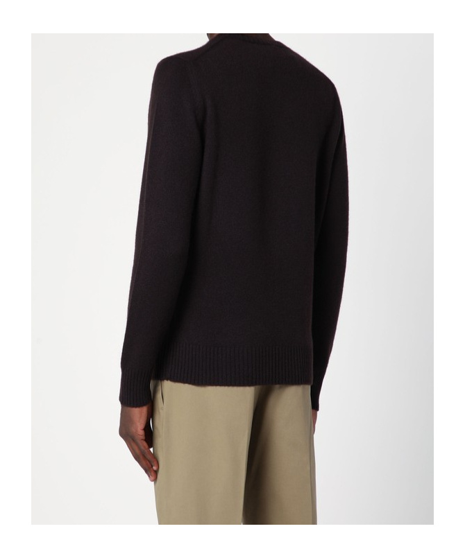 Drumohr Brown Crew-neck Sweater In Cashmere In Black