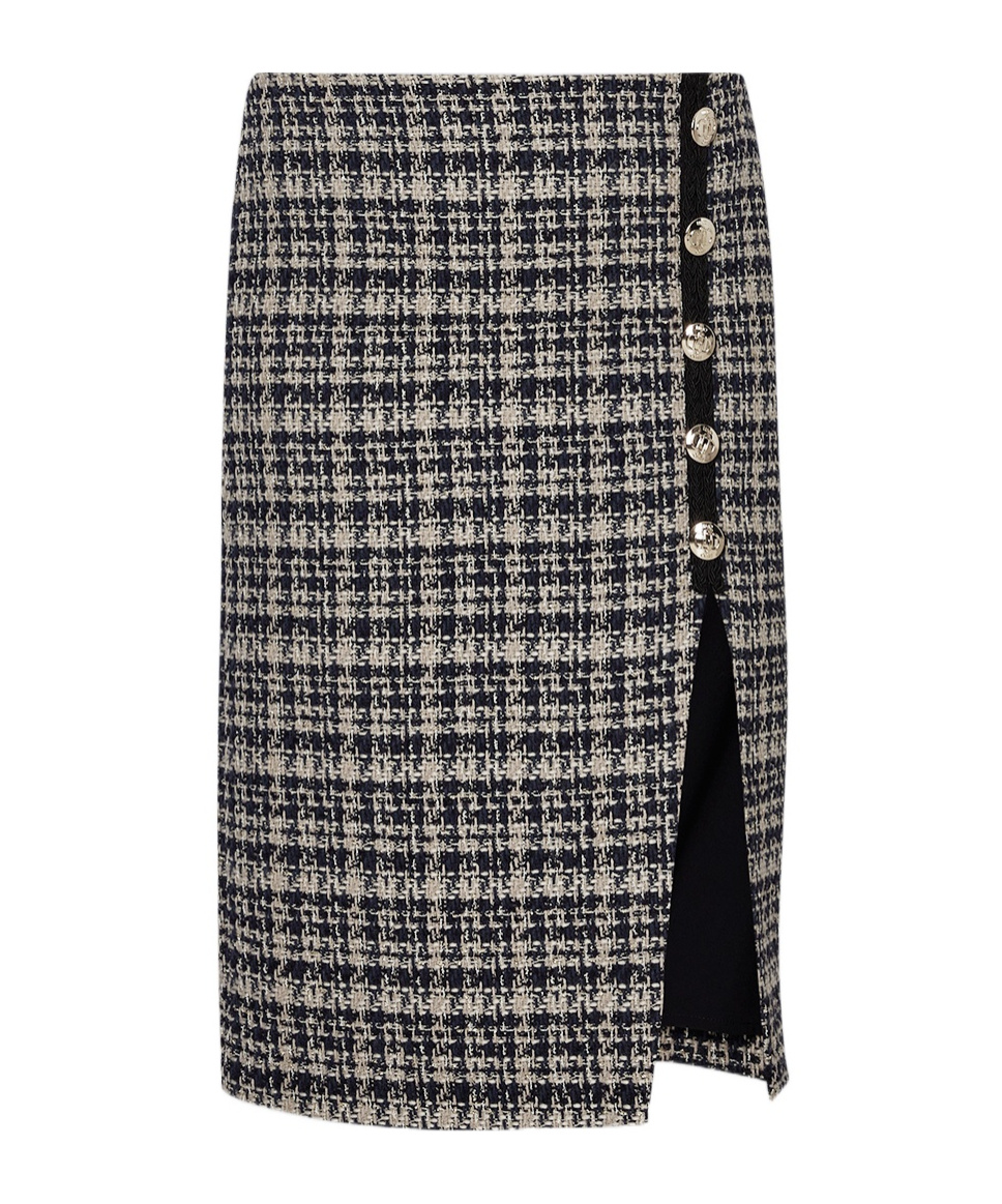 Liu •jo Plaid Loop Skirt In Black