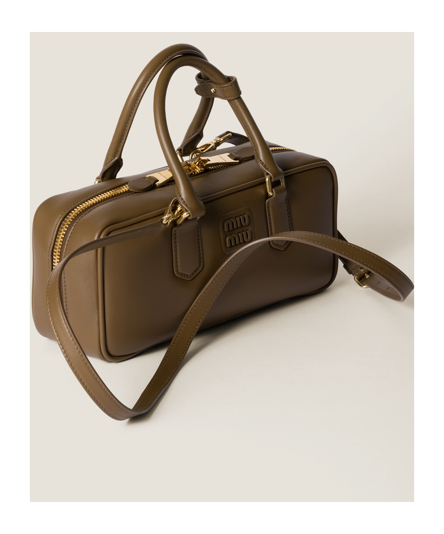 Miu Miu Arcadie Leather Bag In Green