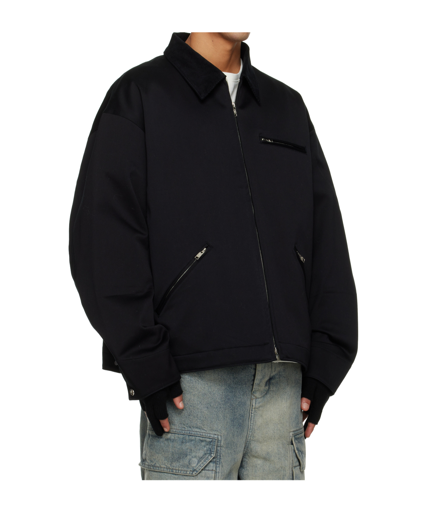 Mastermind Japan Waterproof Cotton Satin Casual Jacket In Black
