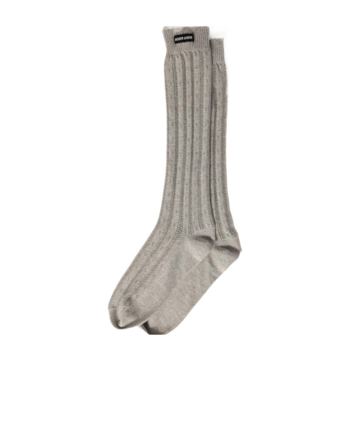 Miu Miu Cotton Socks In Gray