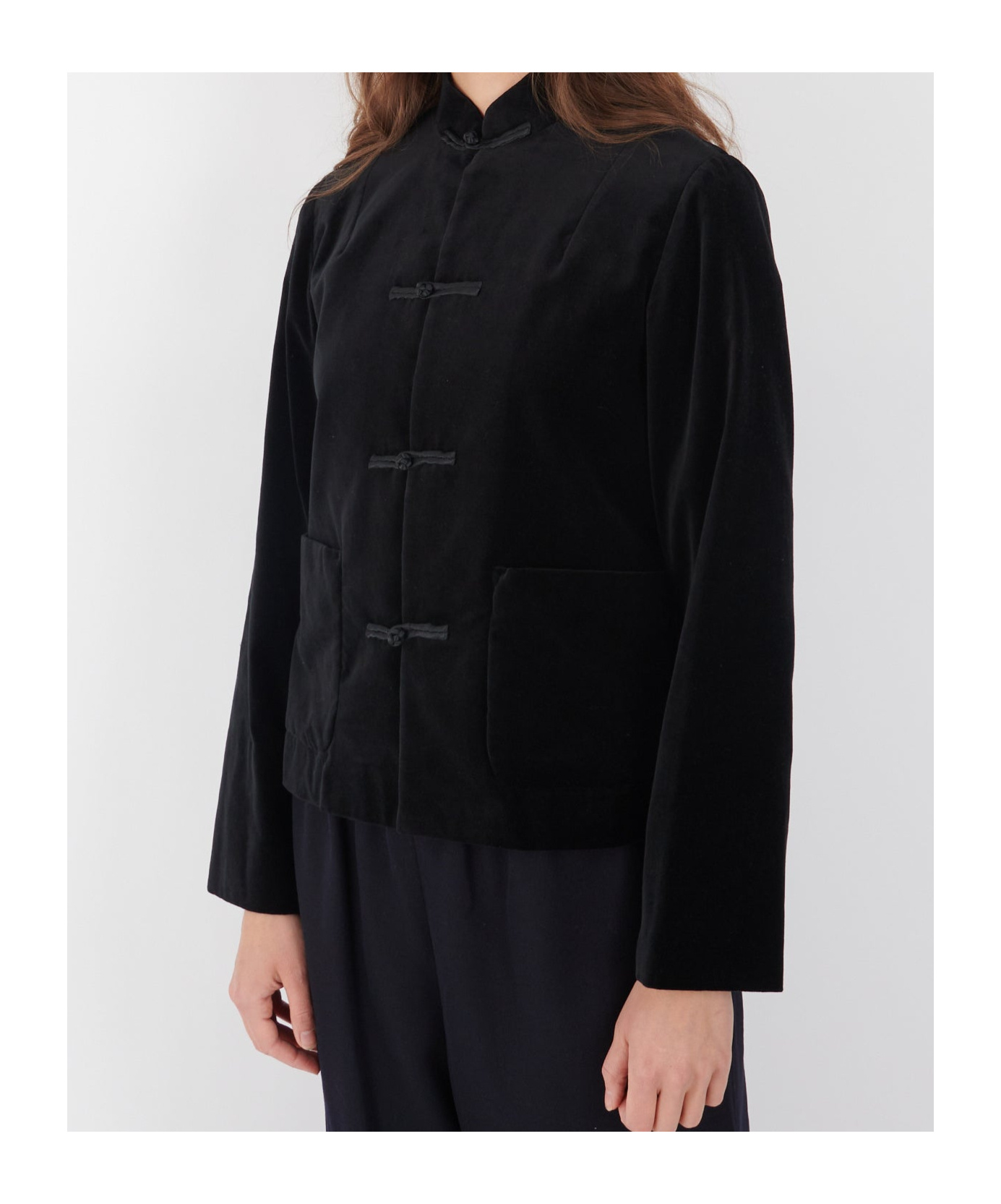 Comme Des Garçons Long-sleeved Casual Jacket In Black