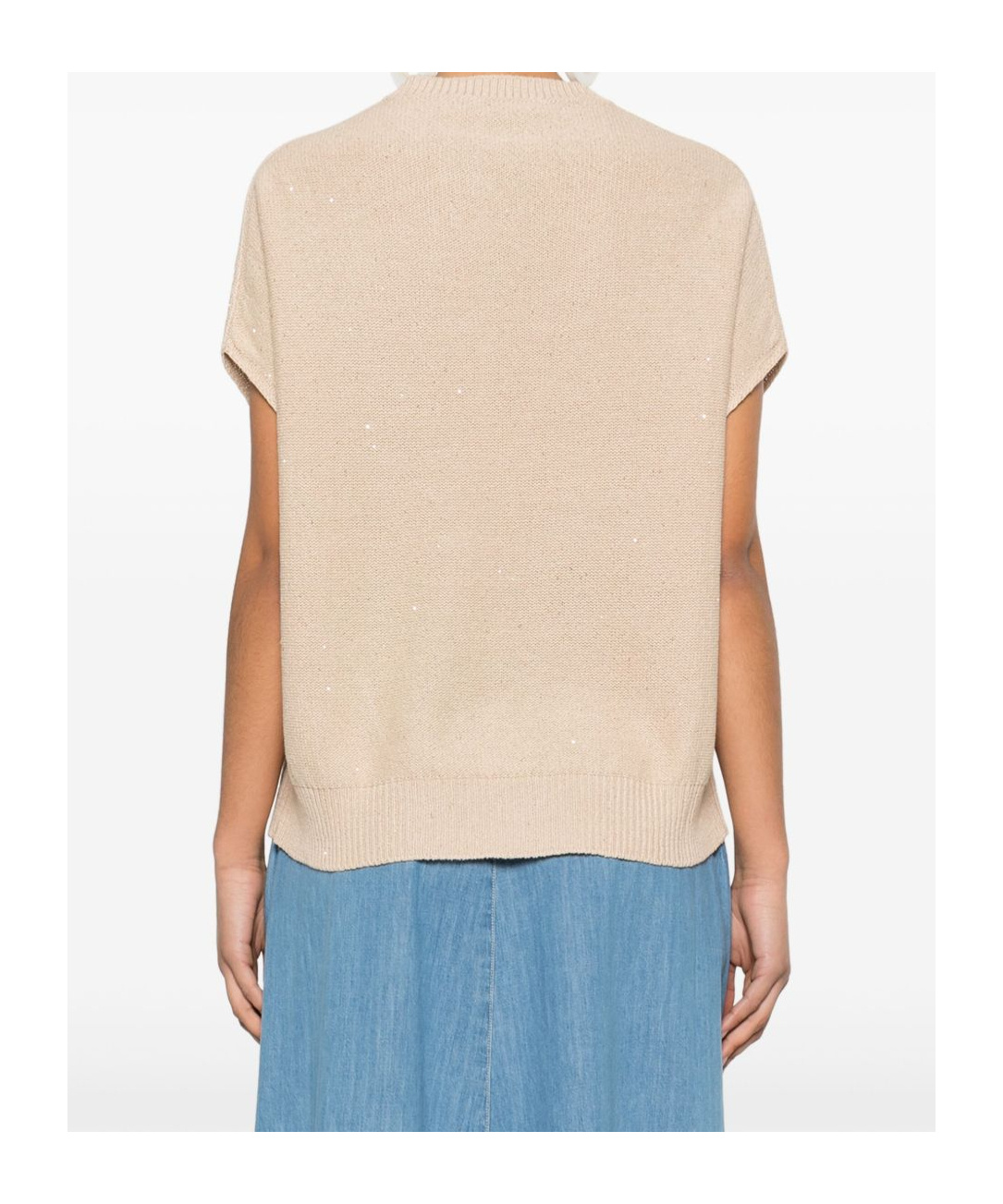 Shop Fabiana Filippi Knit Sweater In Nude